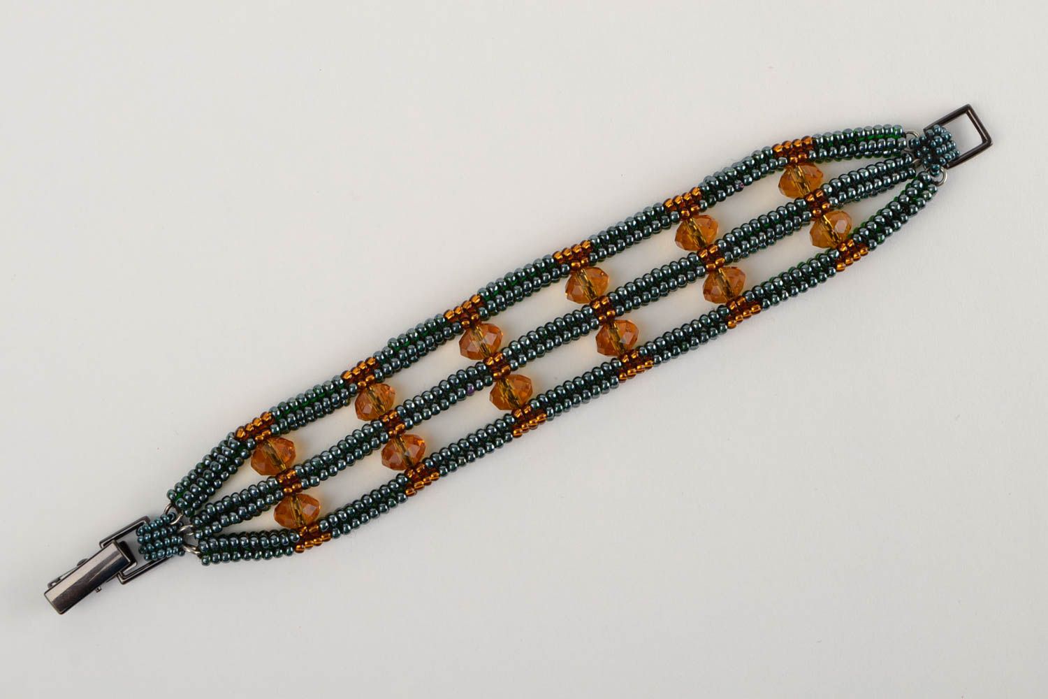 Three layers handmade beaded bracelet for women photo 3