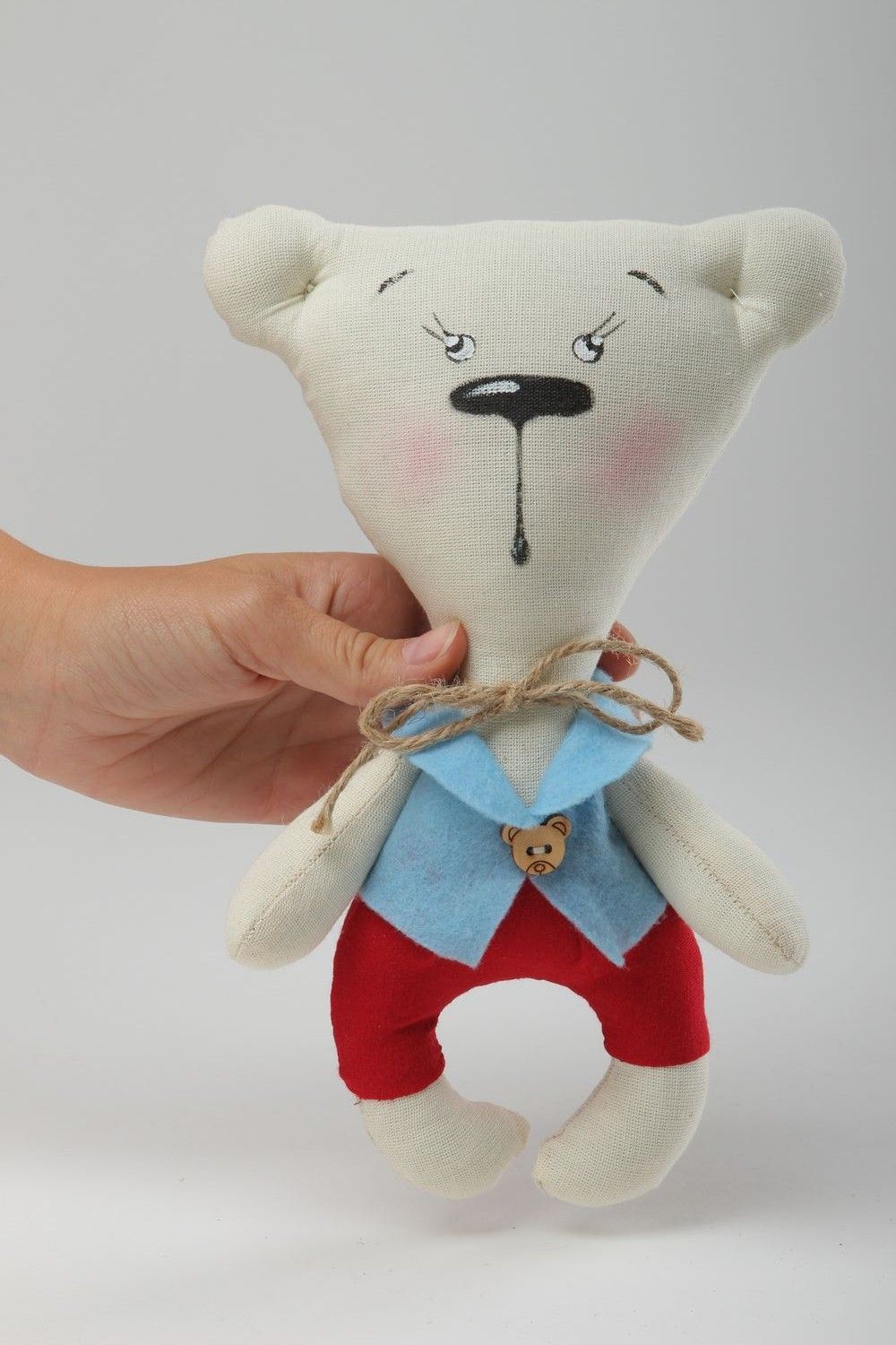 Игрушка ручной работы декор для дома интерьерная игрушка в виде медвежонка фото 5