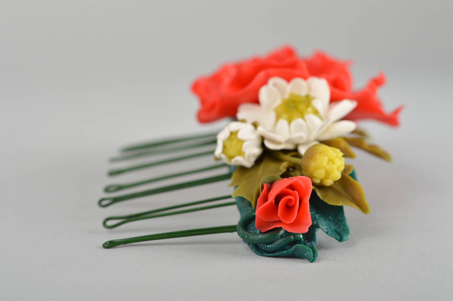 Haar Kamm handmade Haar Accessoire Haarschmuck Blumen originelle Geschenke foto 5