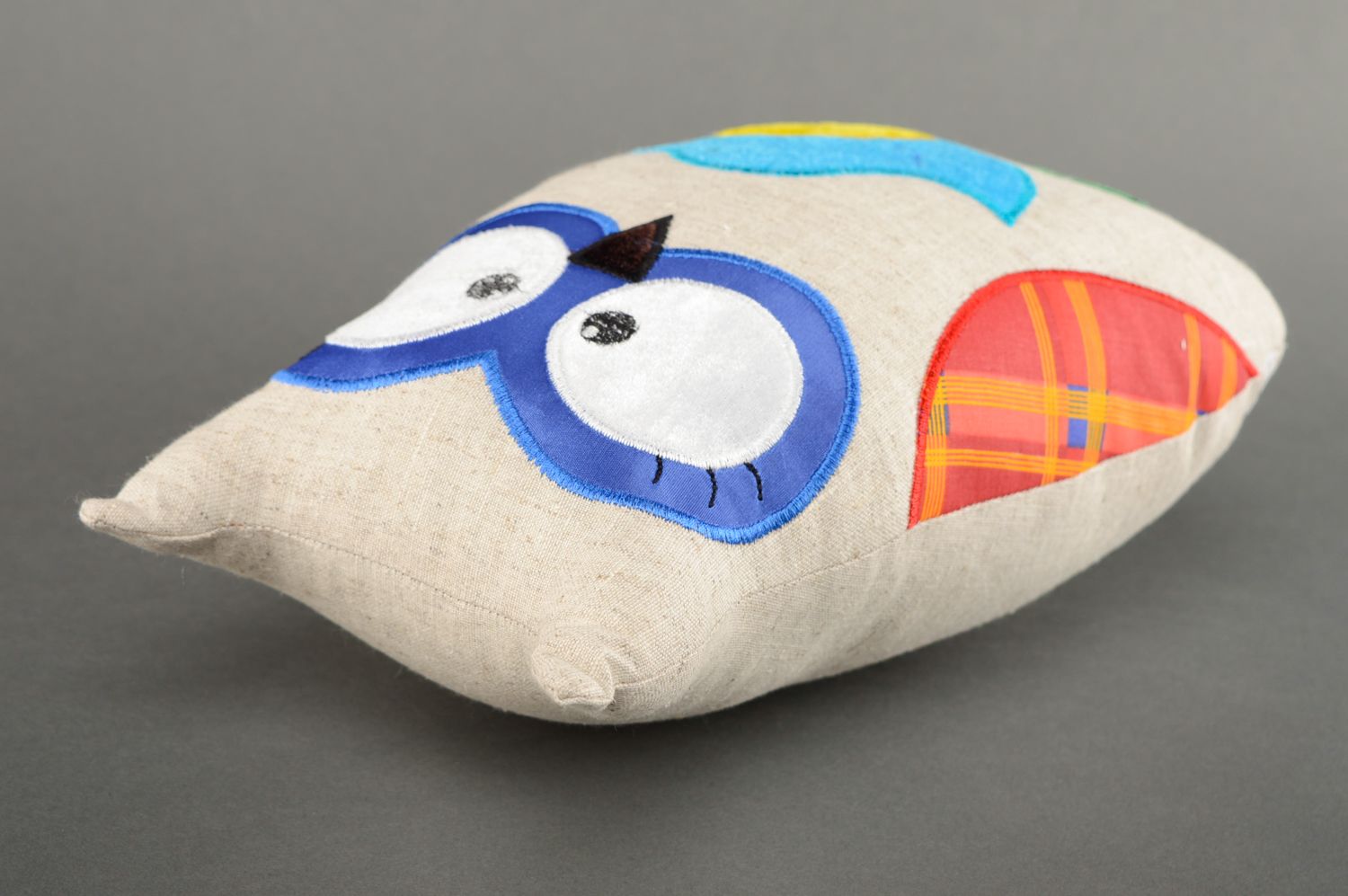 Handmade fabric pillow pet Owl photo 3