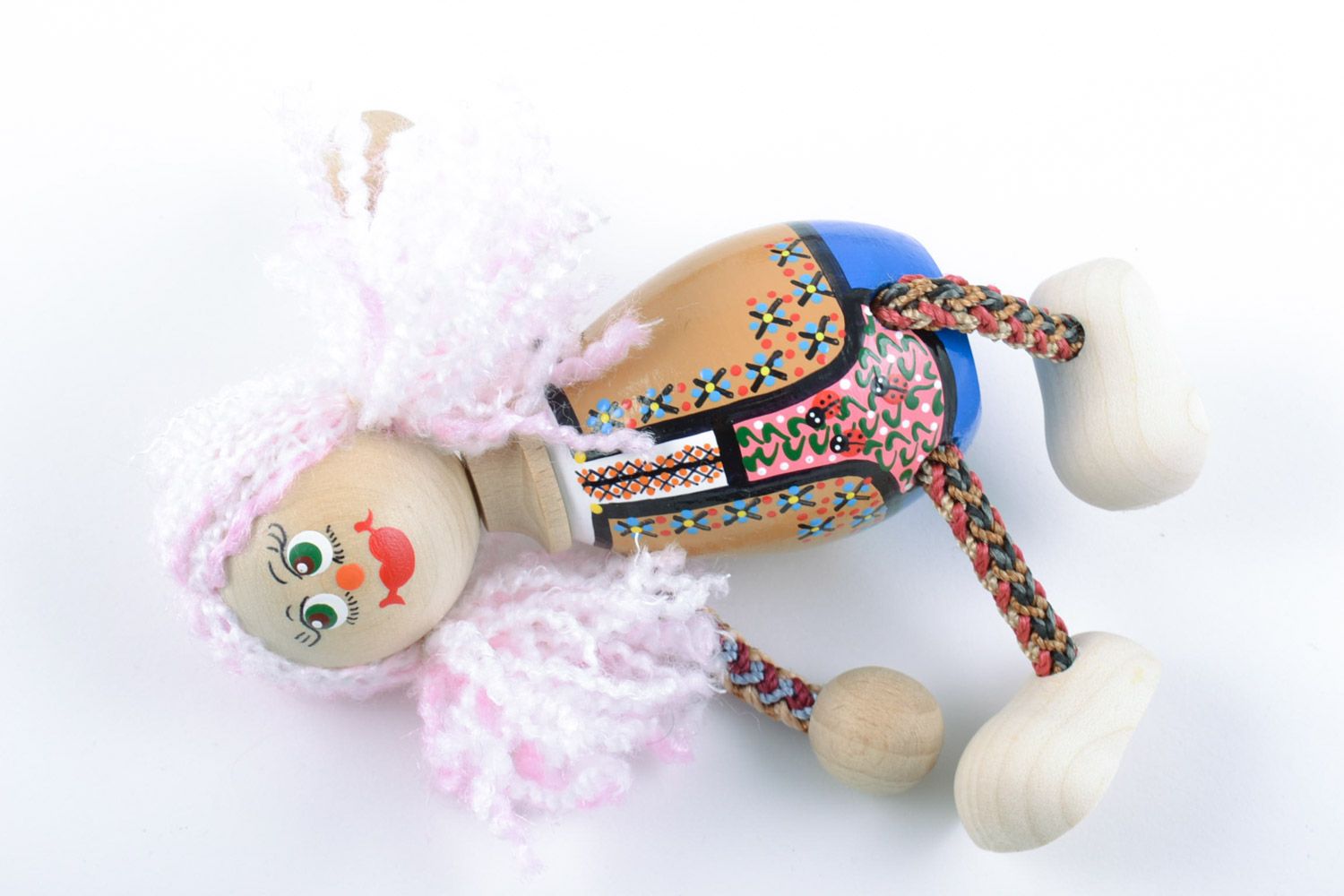 Деревянная игрушка Девочка хэнд мэйд натуральная и экологически чистая расписная фото 5
