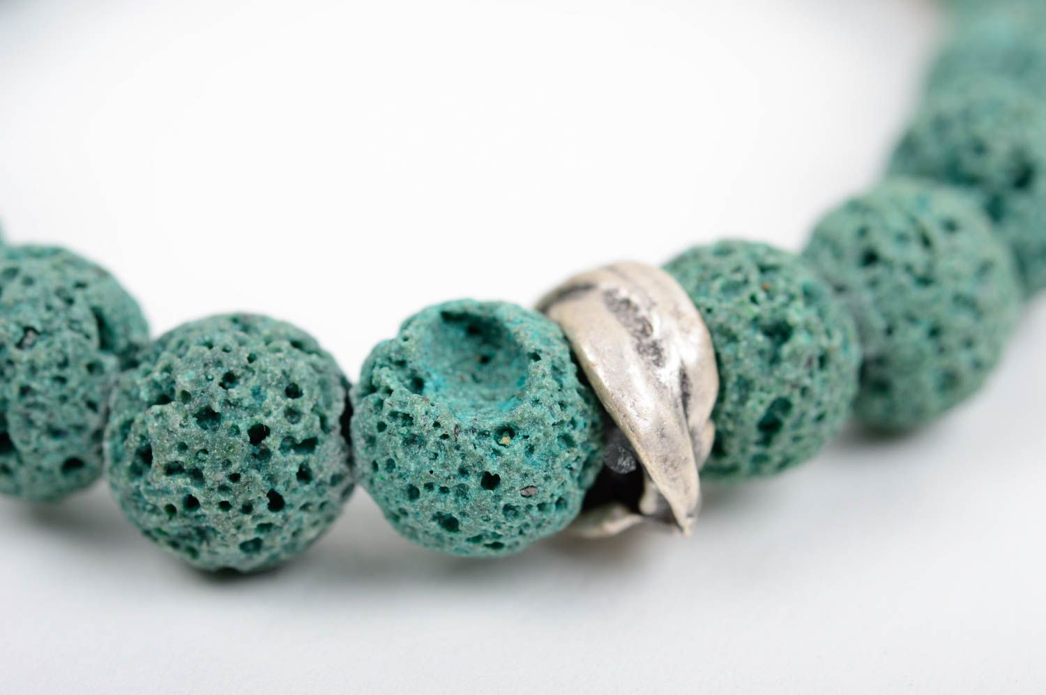 Bracelet en vulcanite fait main de couleur turquoise fourniture métallique photo 2