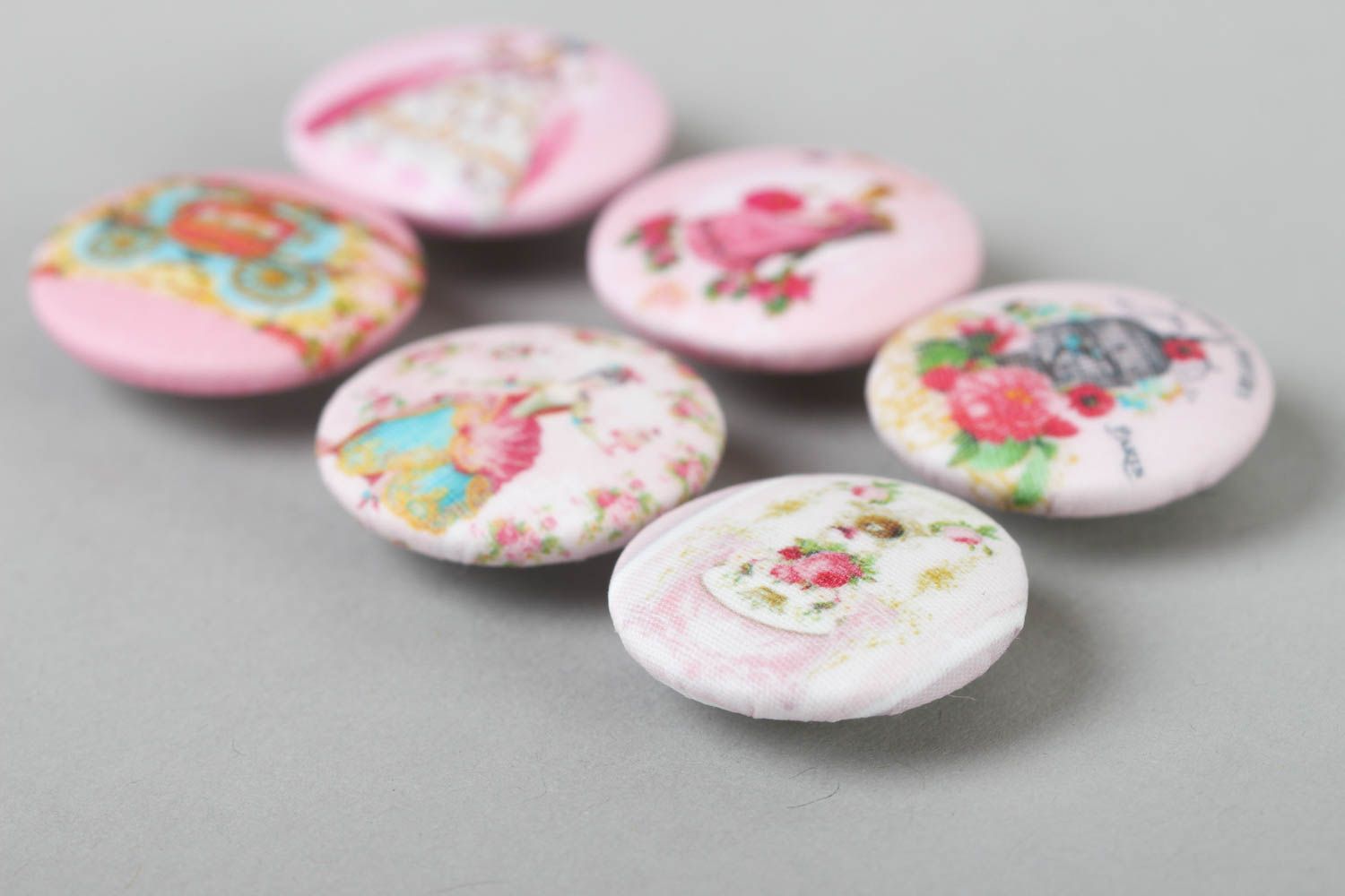 Handmade needlework accessories 6 handmade buttons fittings for clothes photo 3