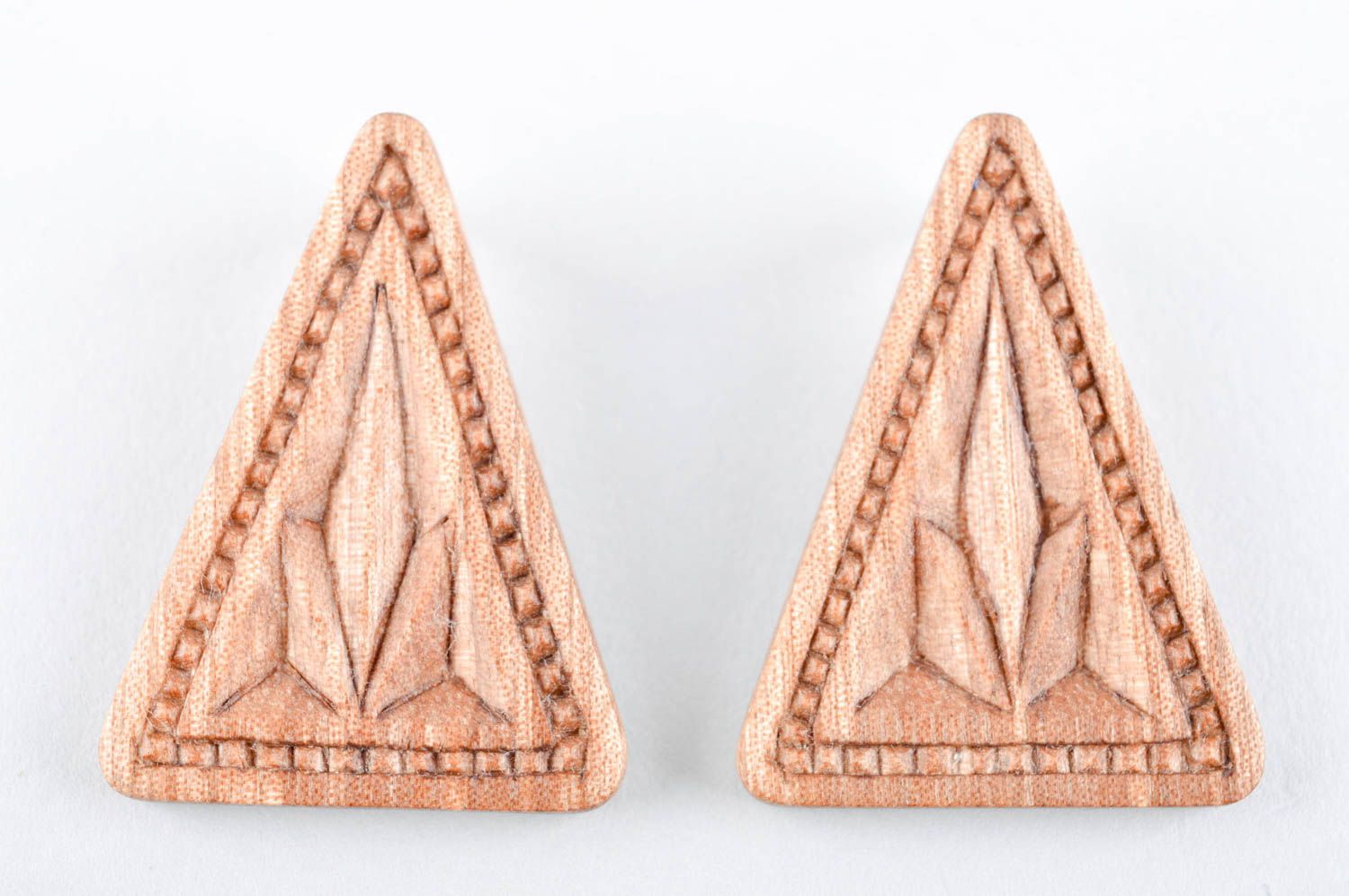 Damen Ohrringe handmade Ohrstecker Holz im Öko Style Schmuck handgemacht schön foto 4