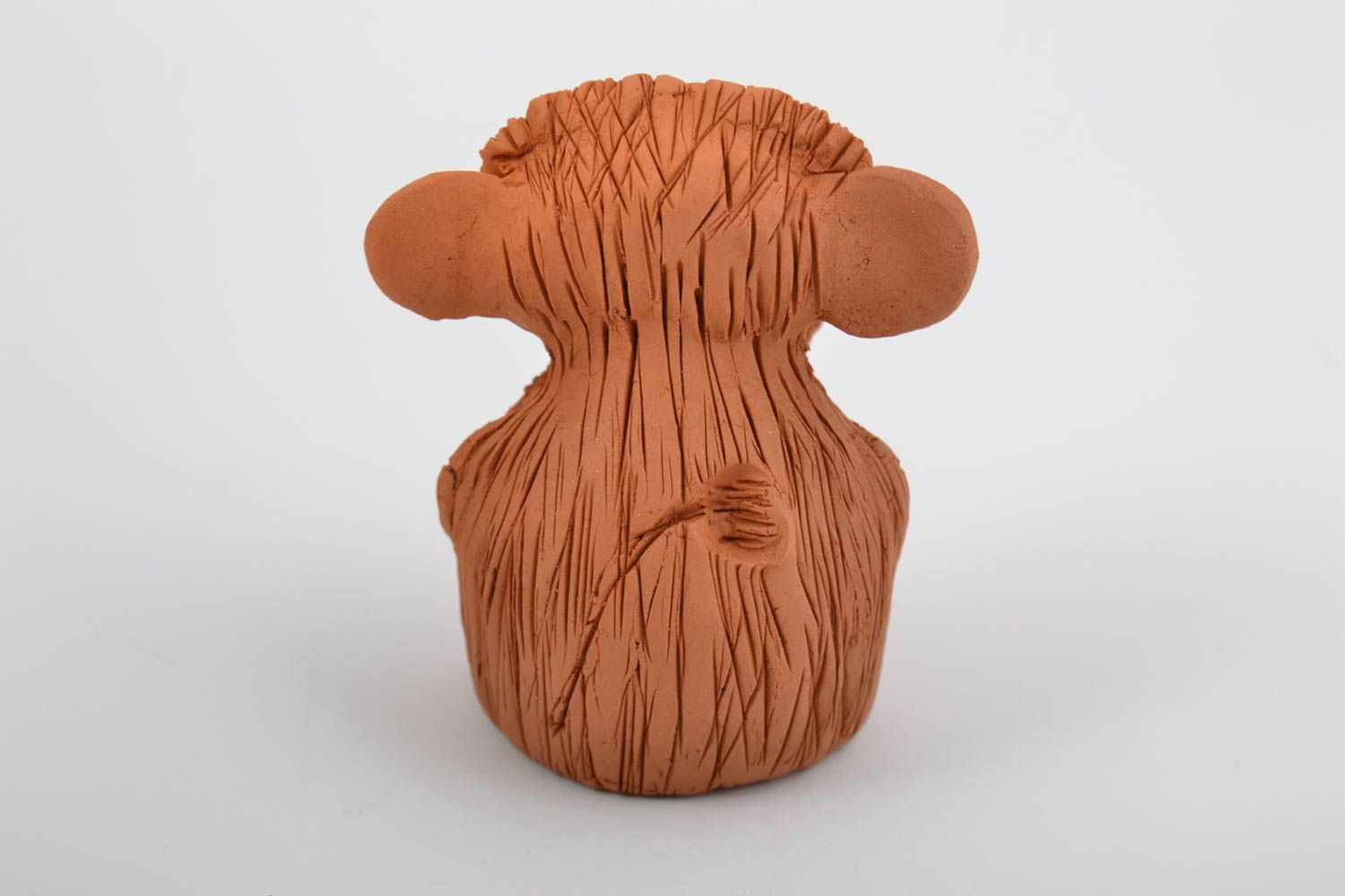 Фигурка из глины обезьянка маленького размера керамическая смешная ручной работы фото 4