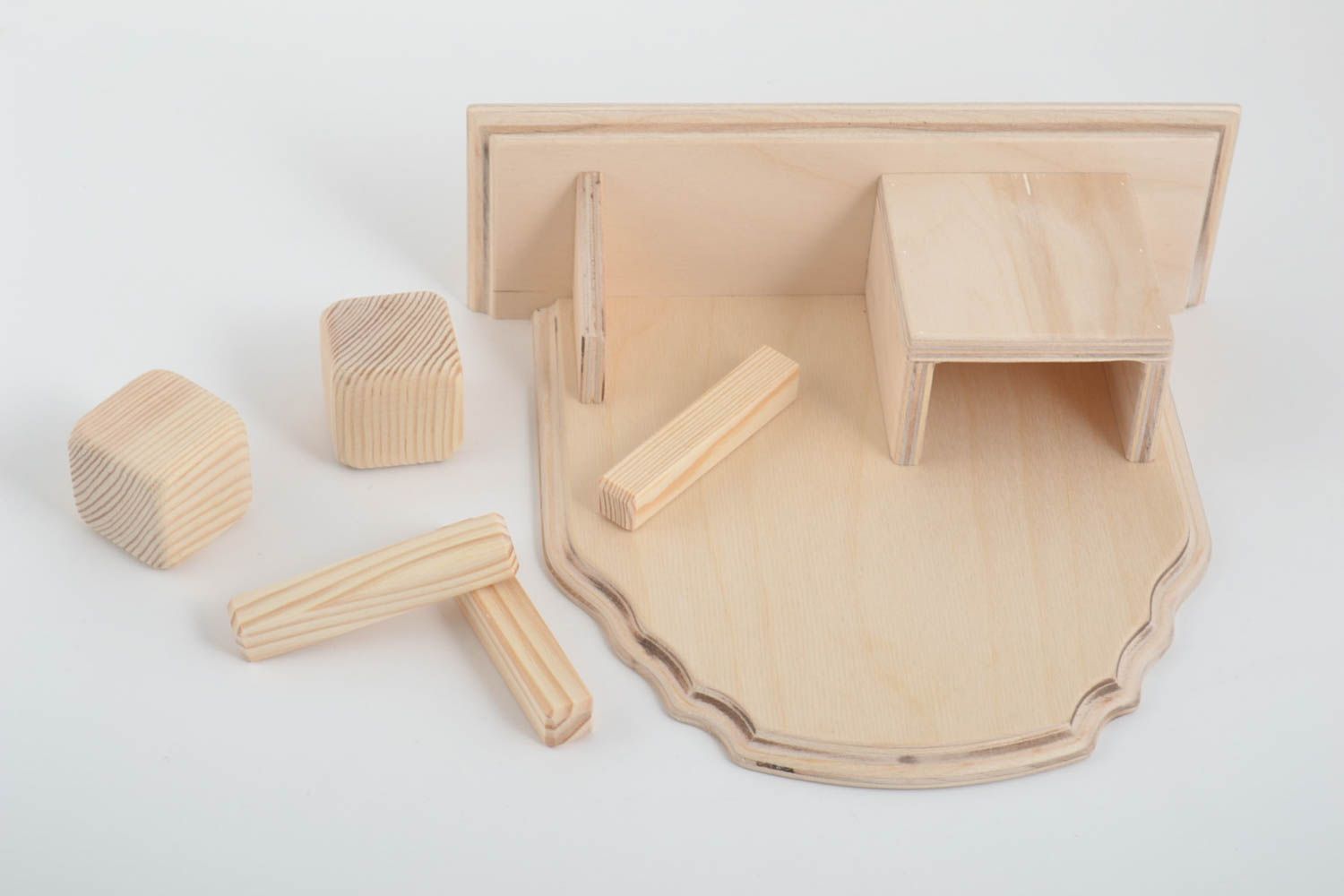 Unusual handmade wooden blank organizer wooden craft art supplies gift ideas photo 5
