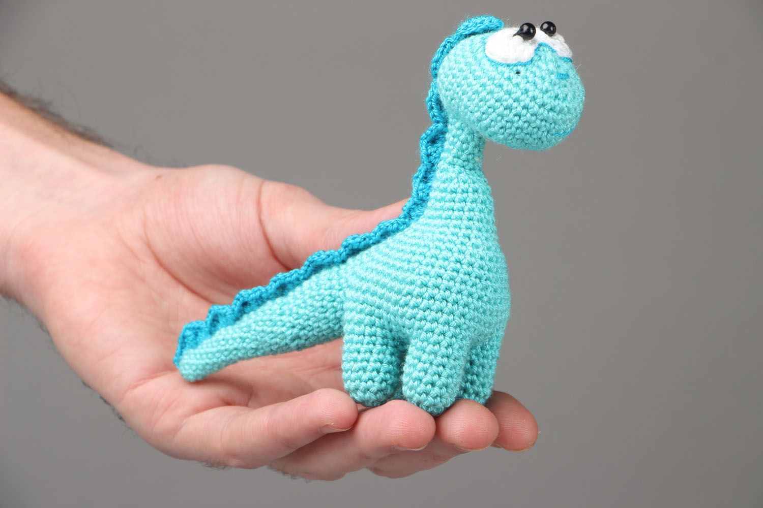 Dinosauro all'uncinetto fatto a mano pupazzo di peluche giocattolo di peluche
 foto 4