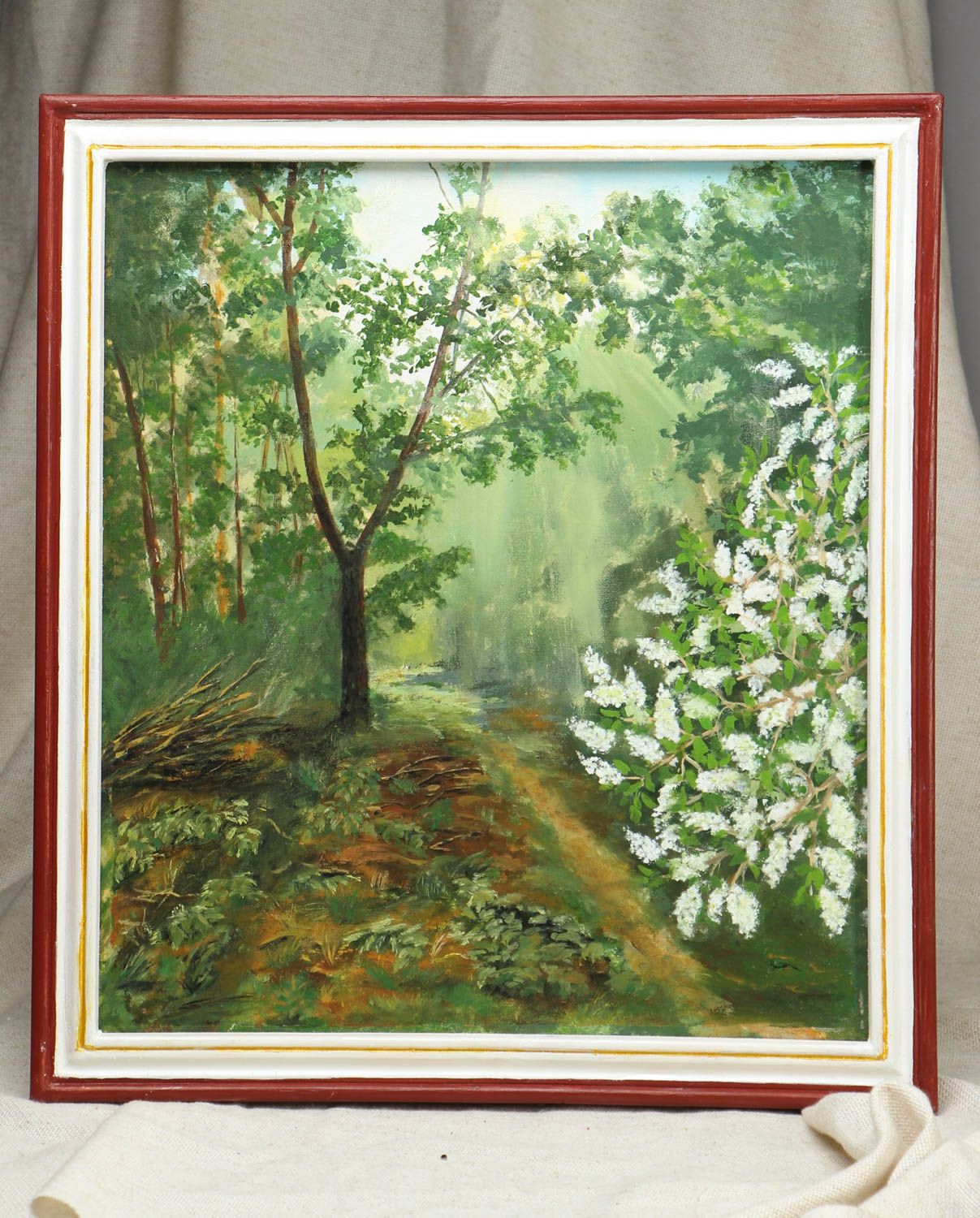 Картина современного художника маслом Утро в лесу фото 1