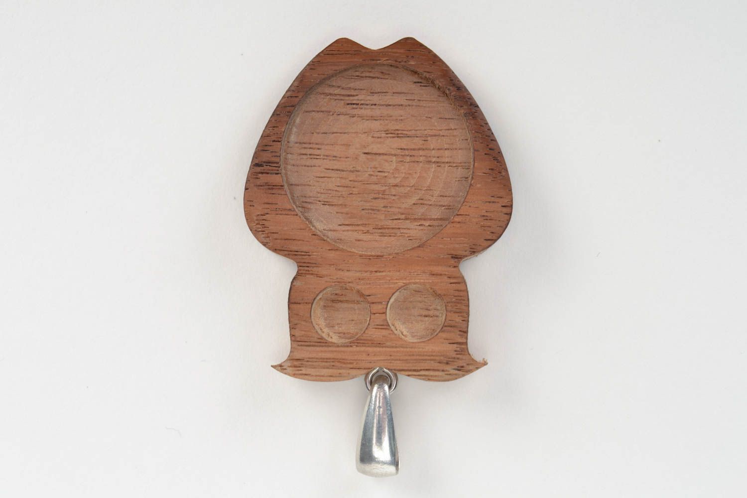 Support pour pendentif en bois en forme de hibou fait main joli original photo 2