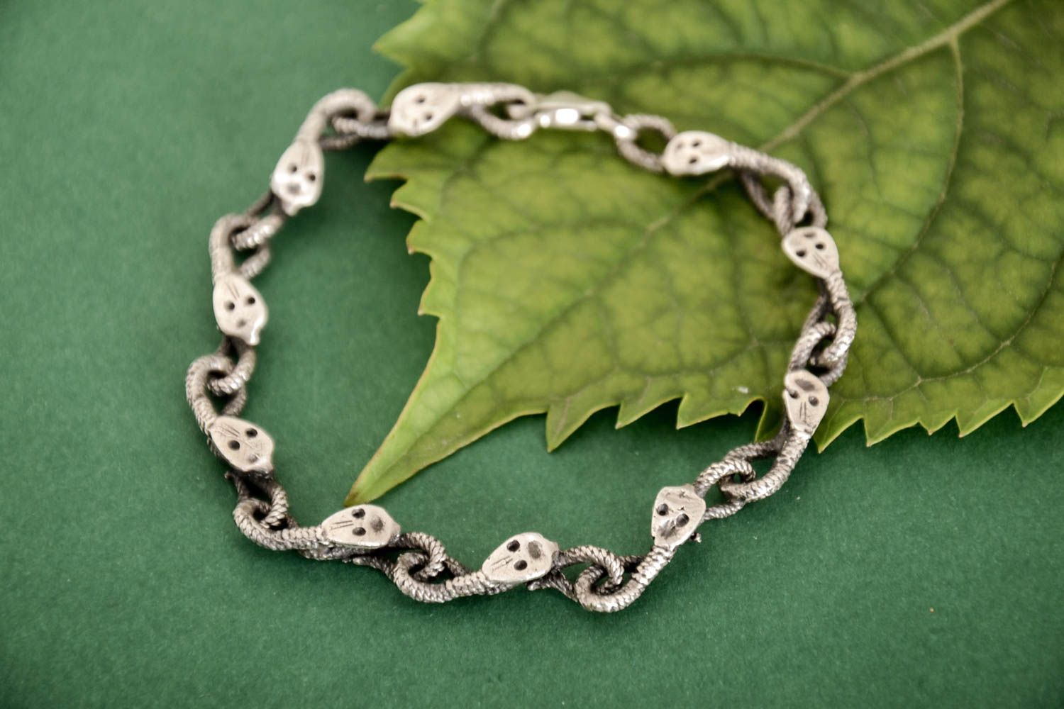 Украшение ручной работы серебряное украшение браслет из серебра танец змей фото 1