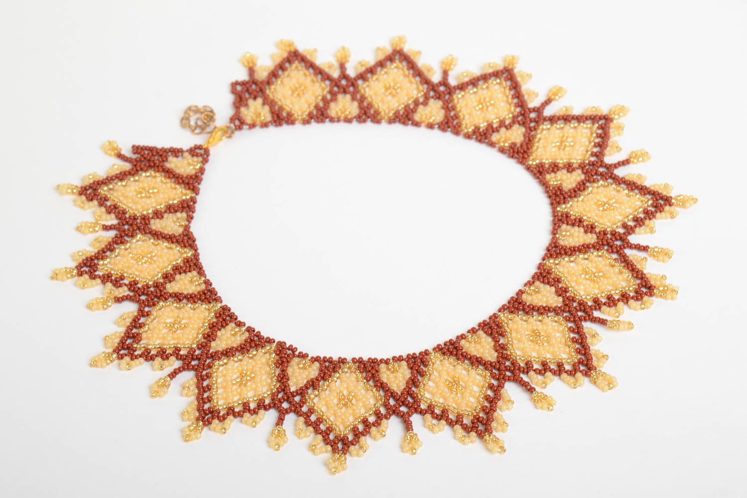 Handmade Collier Halskette Schmuck aus Rocailles Accessoire für Frauen bunt foto 2