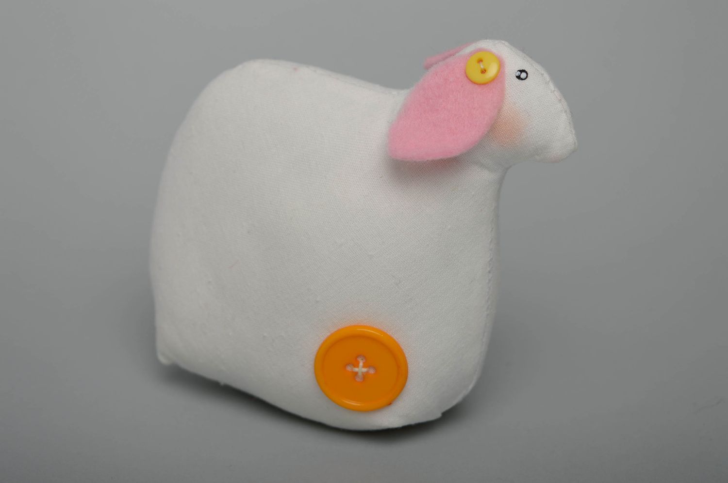 Handmade fabric toy Lamb with Wheels photo 1