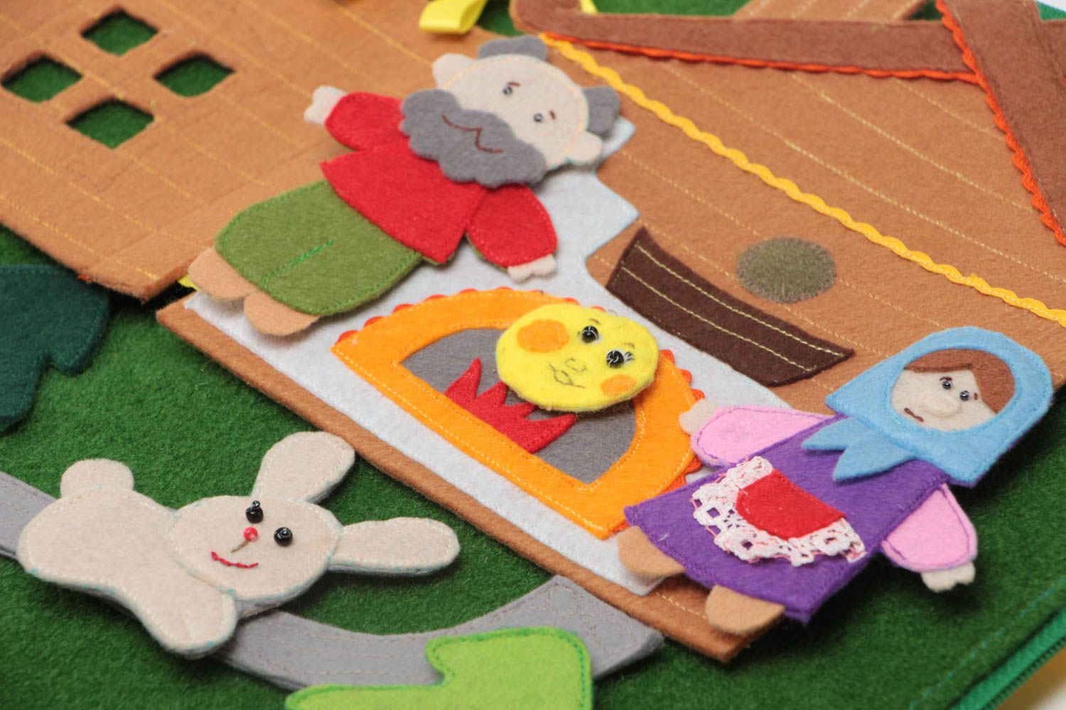 Kinder Spielset aus Stoff Märchen Kolobok bunt weich für kleine Kinder  foto 3