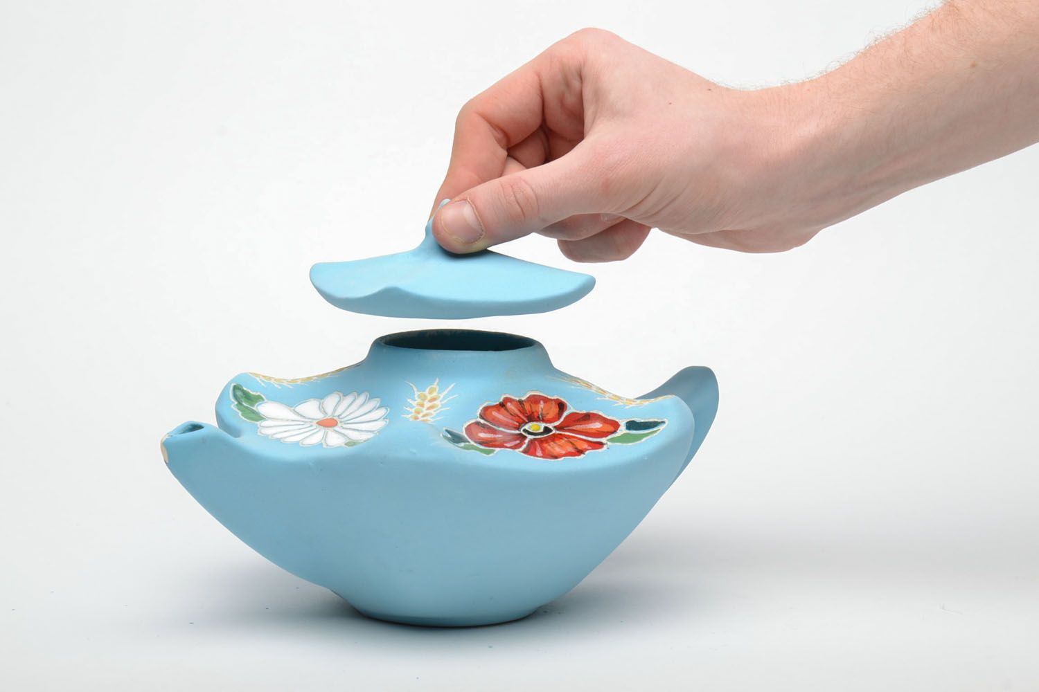 Homemade ceramic teapot Beautiful photo 5