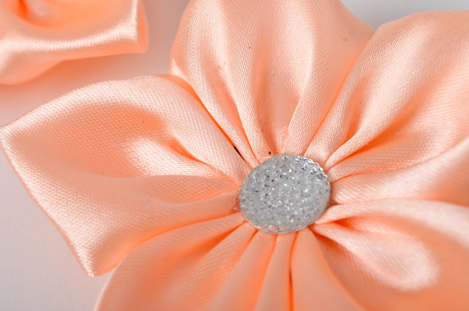 Handmade textile flower scrunchie 2 pieces hair tie hair accessories for girls photo 3