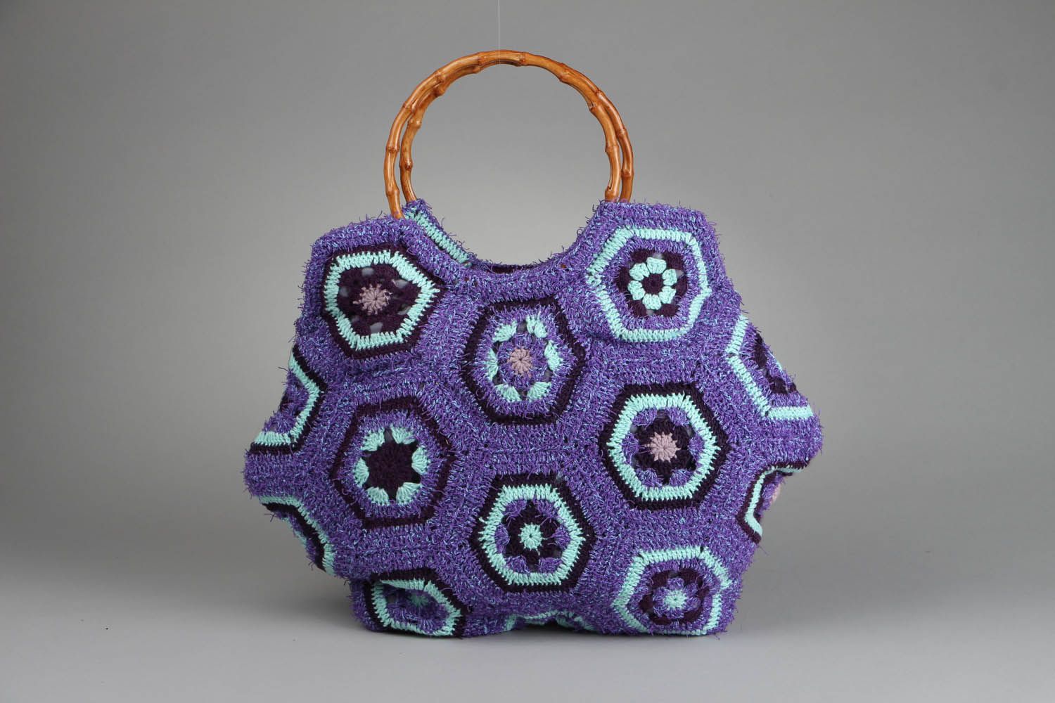 Purse made of cotton threads photo 1