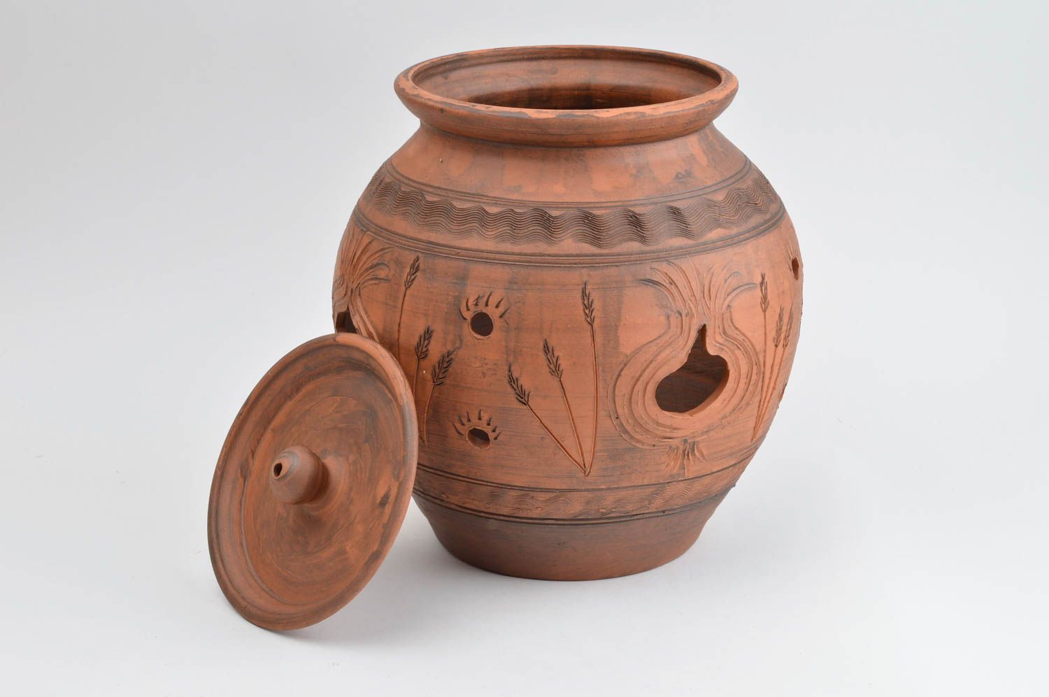 Keramik Geschirr handmade Ton Topf mit Deckel Küchen Geschirr Geschenk Idee  foto 2