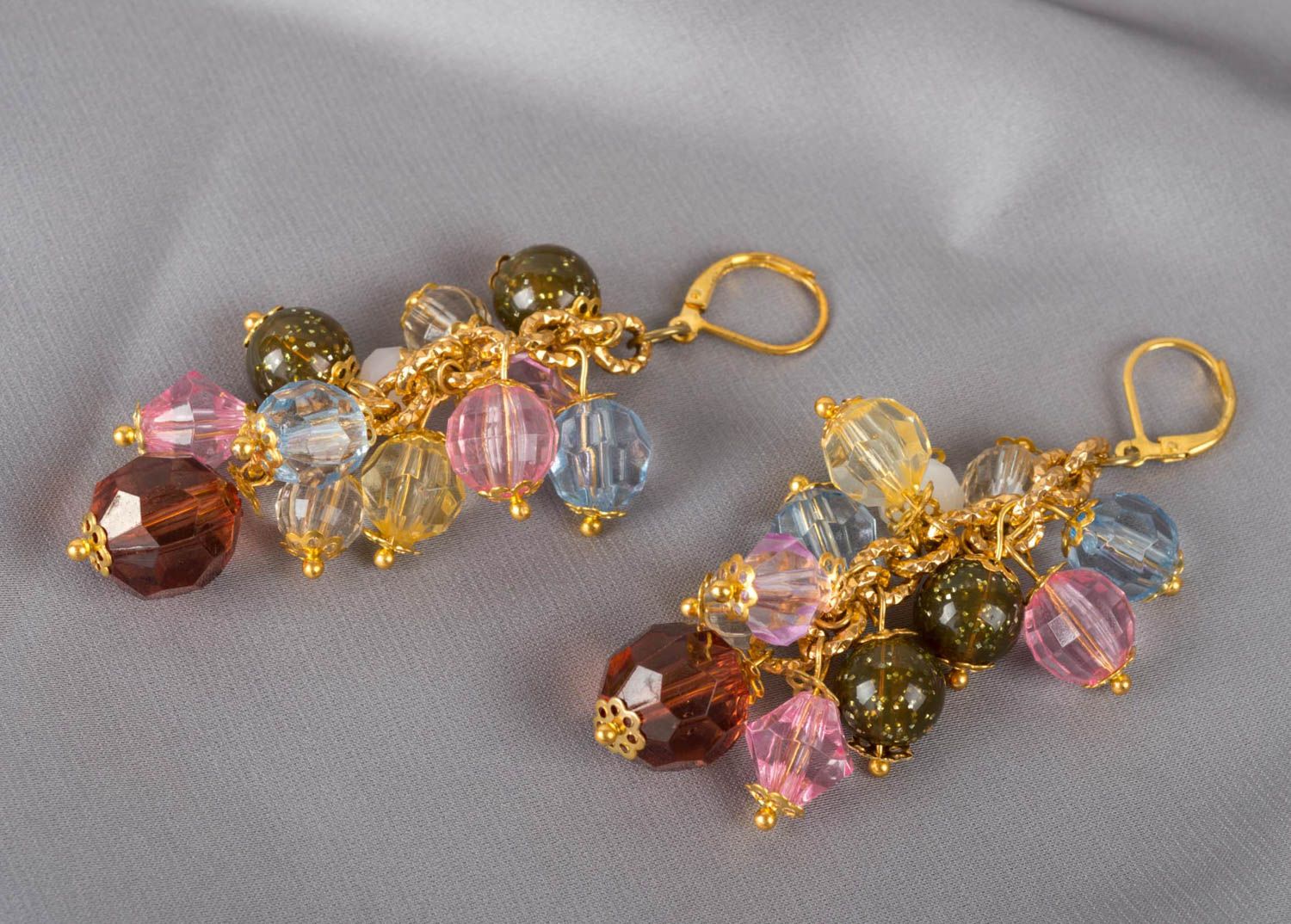 Handmade plastic crystal earrings long earrings with crystals jewelry for women photo 1