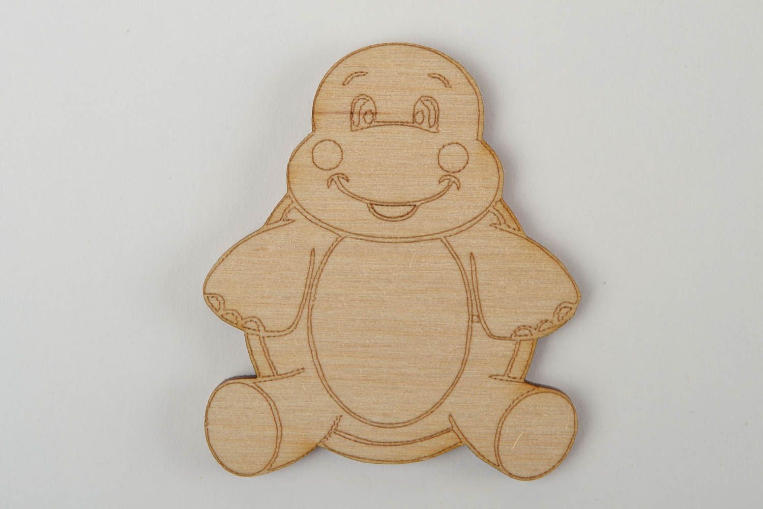 Handmade Figur zum Bemalen Holz Rohling Miniatur Figur Hippo lächelnd schön toll foto 3