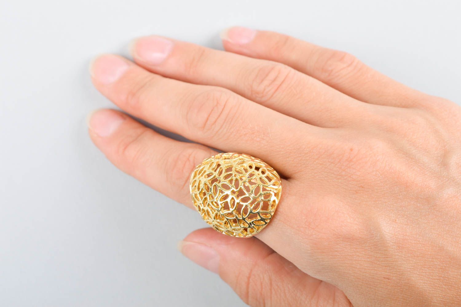 Handmade Accessoire für Frauen Damen Modeschmuck Damen Ring aus Messing elegant foto 5