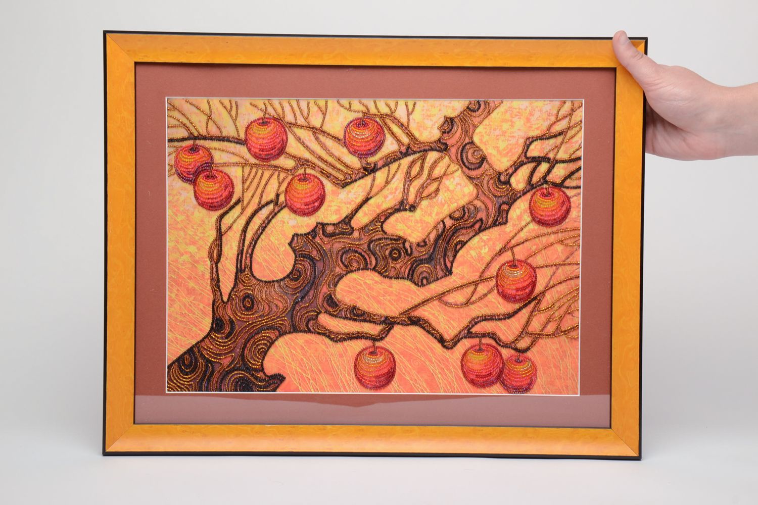 Apfelbaum Gemälde aus Glasperlen  foto 5