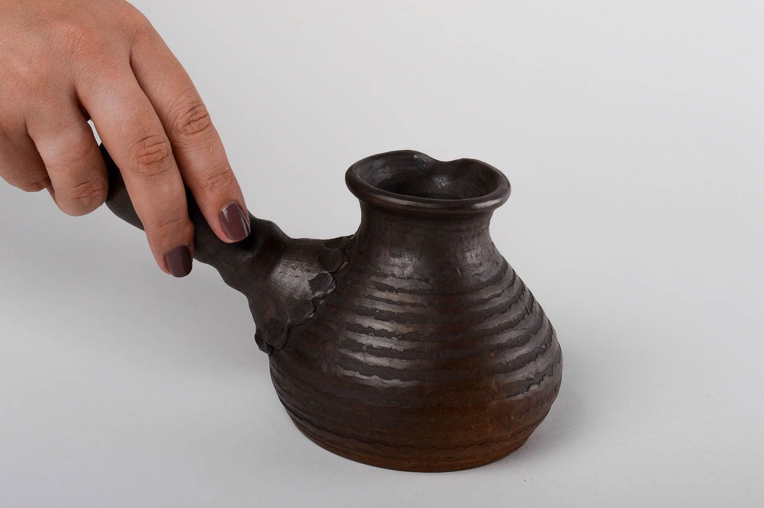 Handmade ceramic cezve unusual ware for coffee designer beautiful cezve photo 5