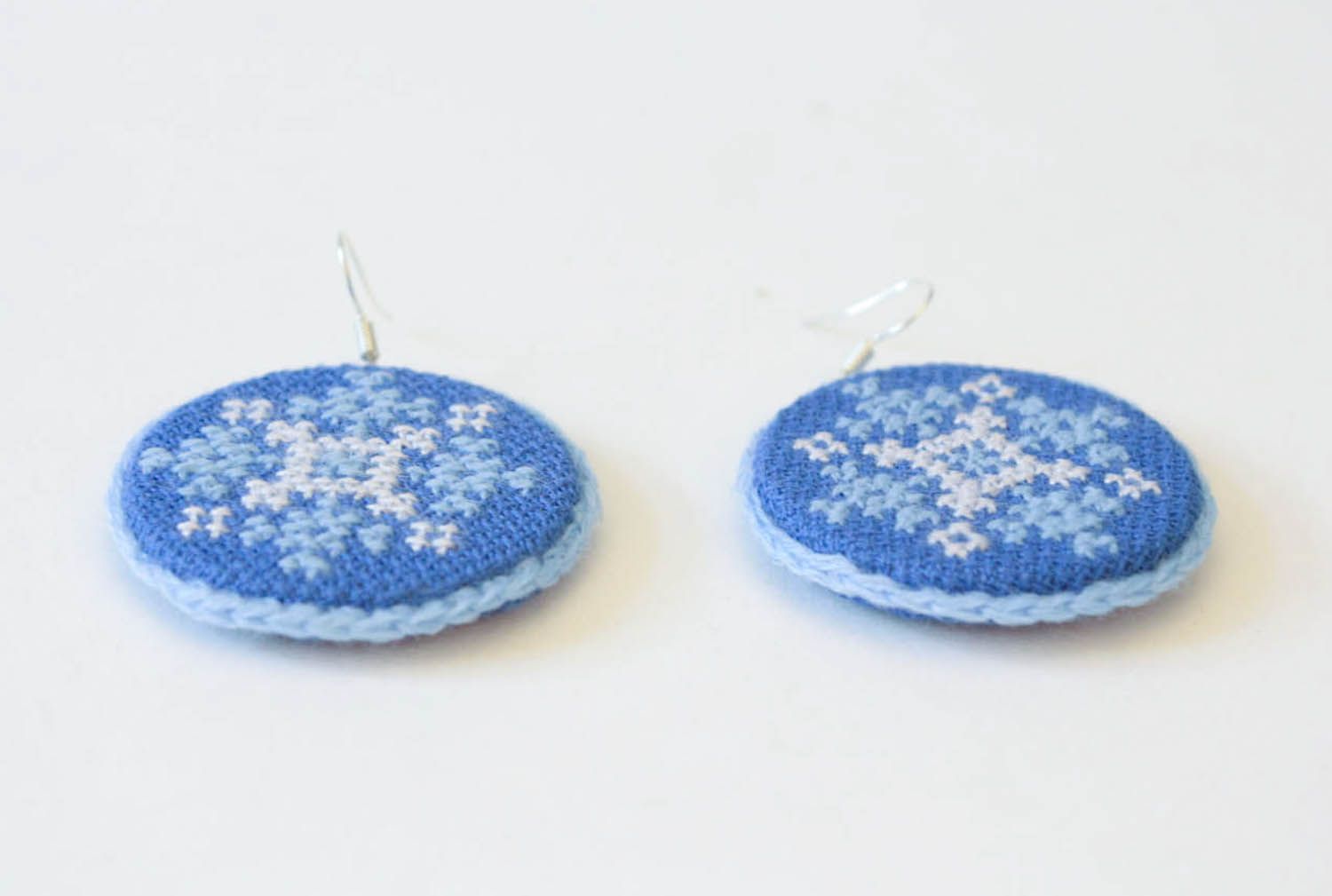 Earrings with handmade embroidery photo 3