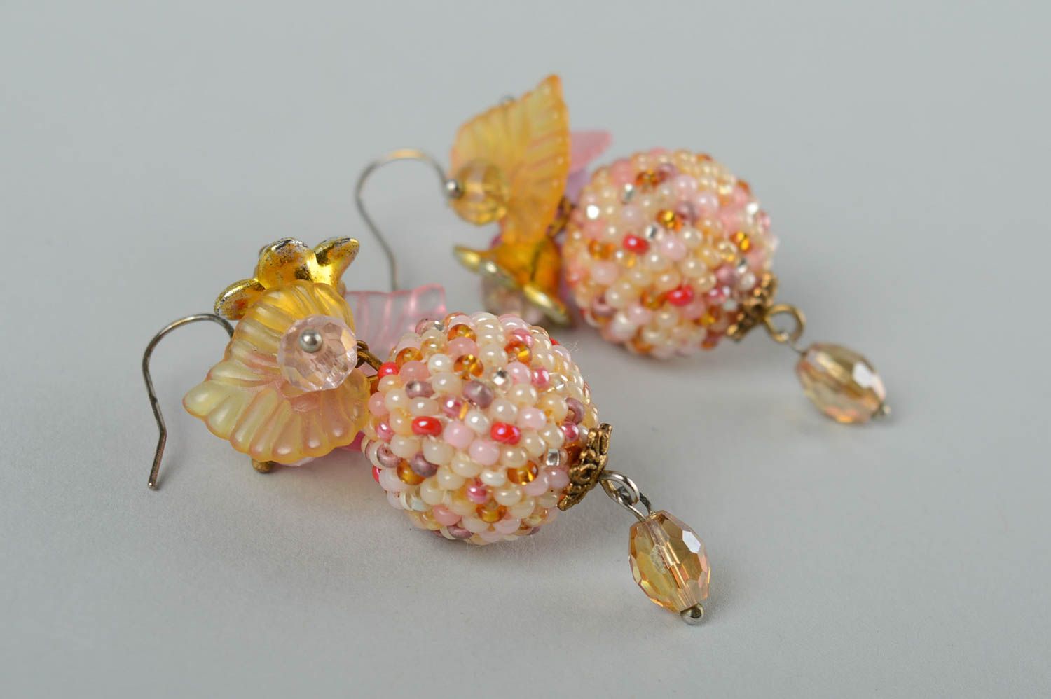 Handmade earrings with beads and crystals fashion dangle earrings girl gifts  photo 4