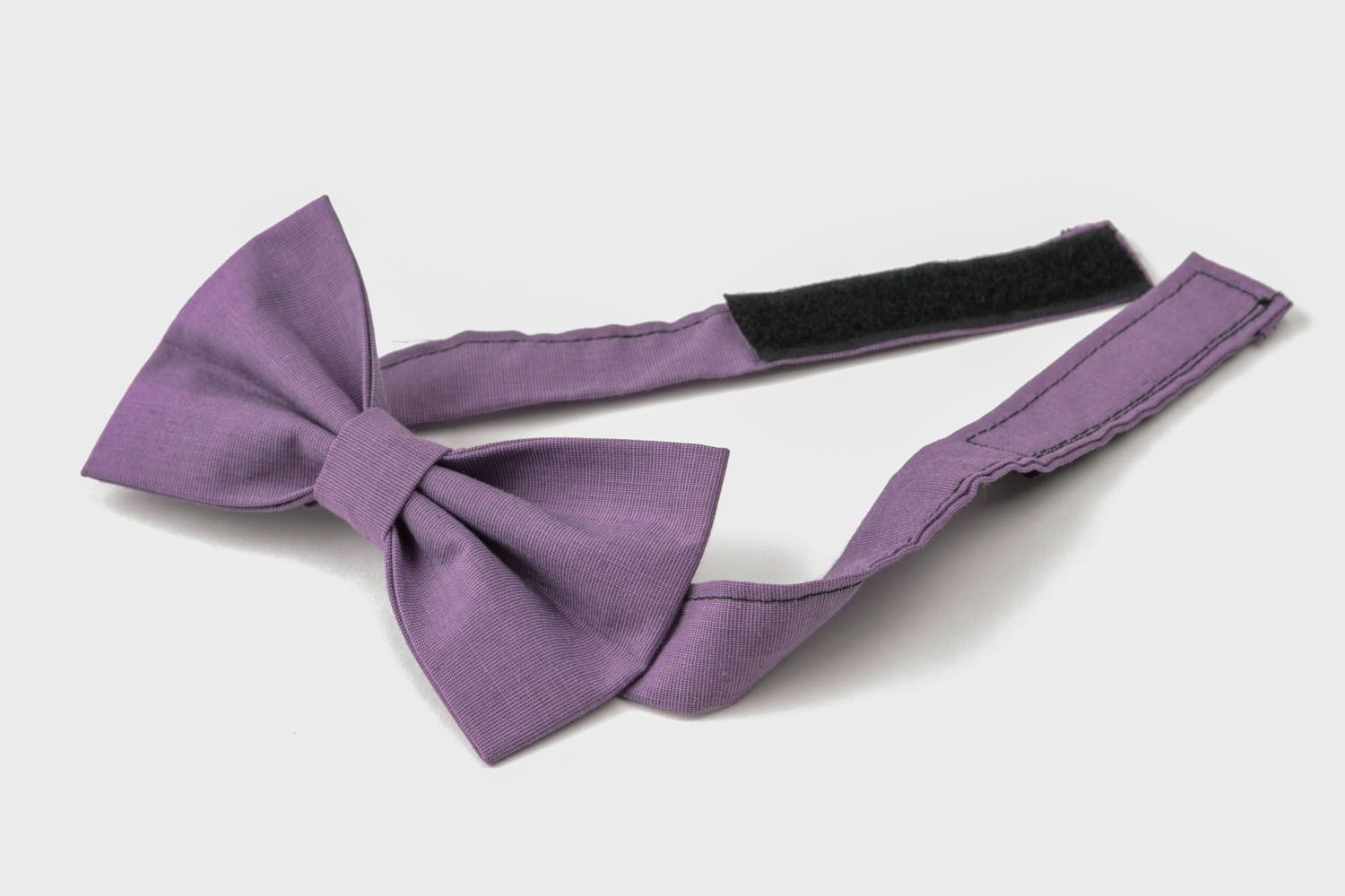 Lavender fabric bow tie photo 3