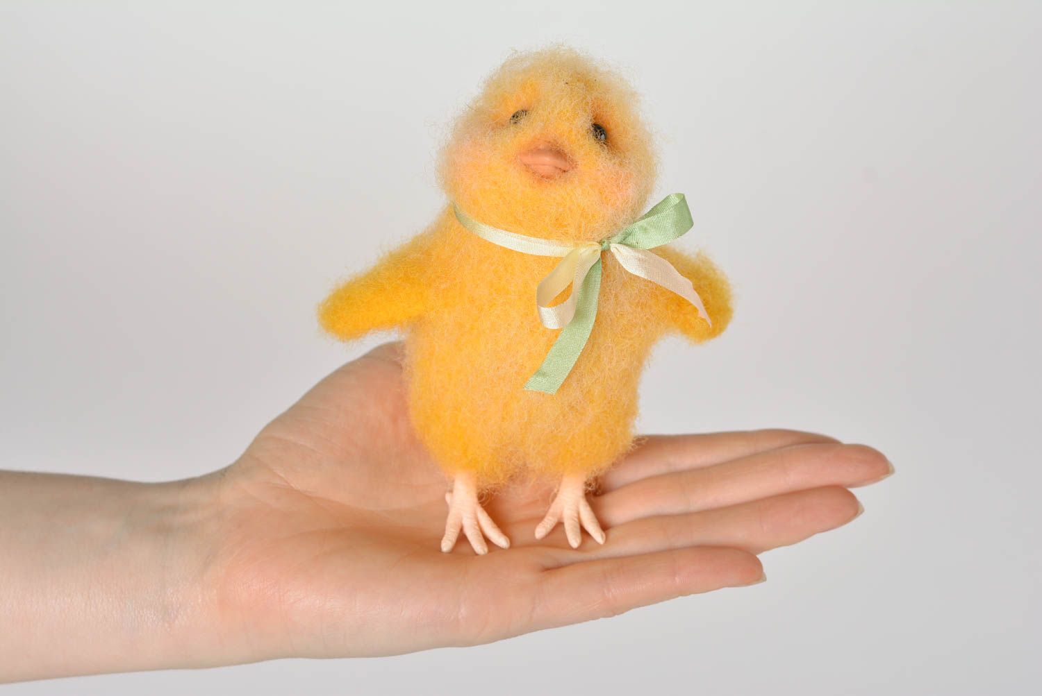 Juguete hecho a mano de lana figura decorativa de fieltro pollo  regalo original foto 3