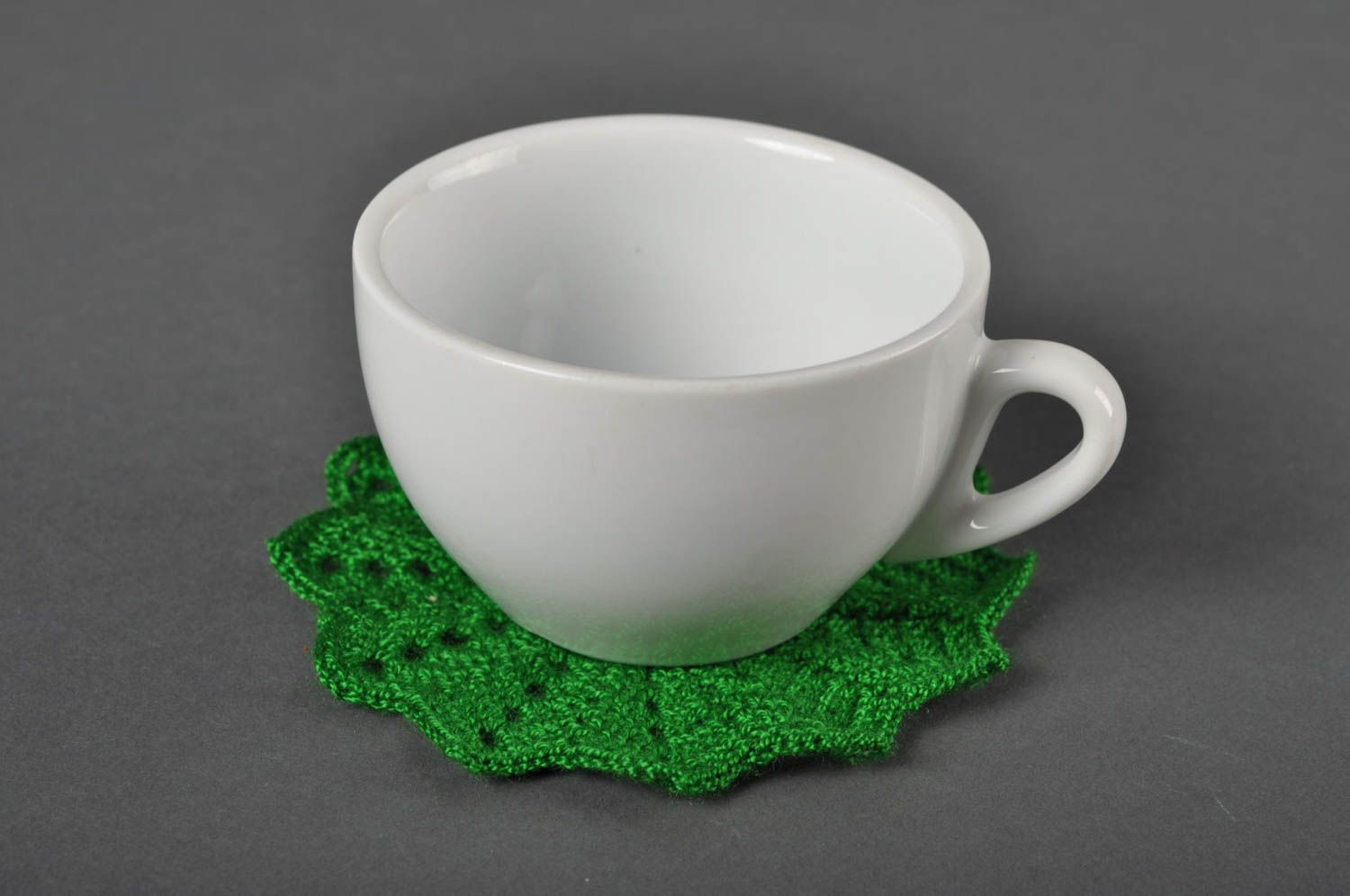 Stand for hot handmade stand cute green stand for cup woven stand for dishes photo 2