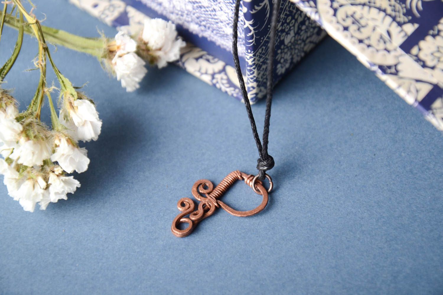 Handmade copper pendant copper jewelry wire wrap accessories for girls photo 1