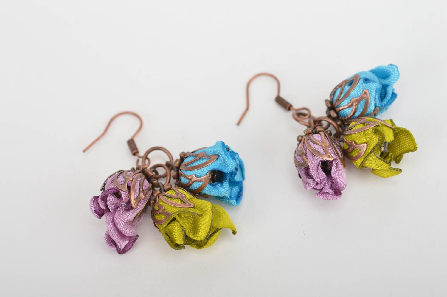 Handmade Schmuck Ohrhänger Ohrringe mit Blumen Ohrringe für Frauen Damen schmuck foto 5