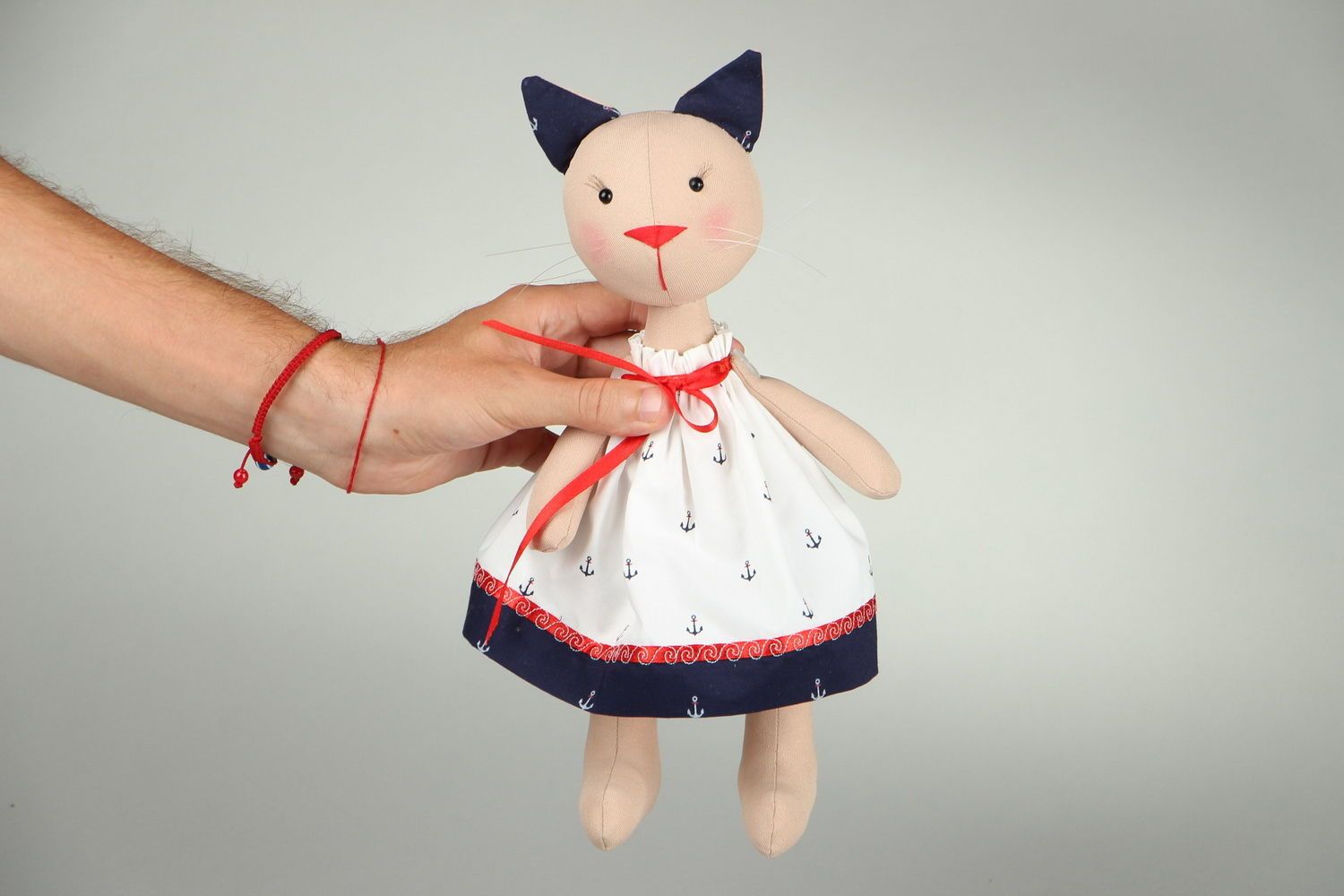 Handmade Spielzeug aus Baumwolle Katze-See­män­nin foto 4