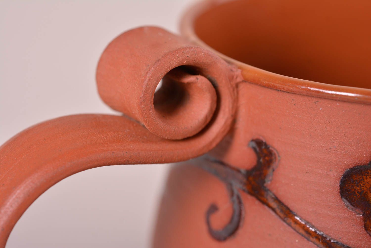 Чайная чашка хэнд мэйд глиняная чашка посуда для чая чашка с орнаментом фото 4