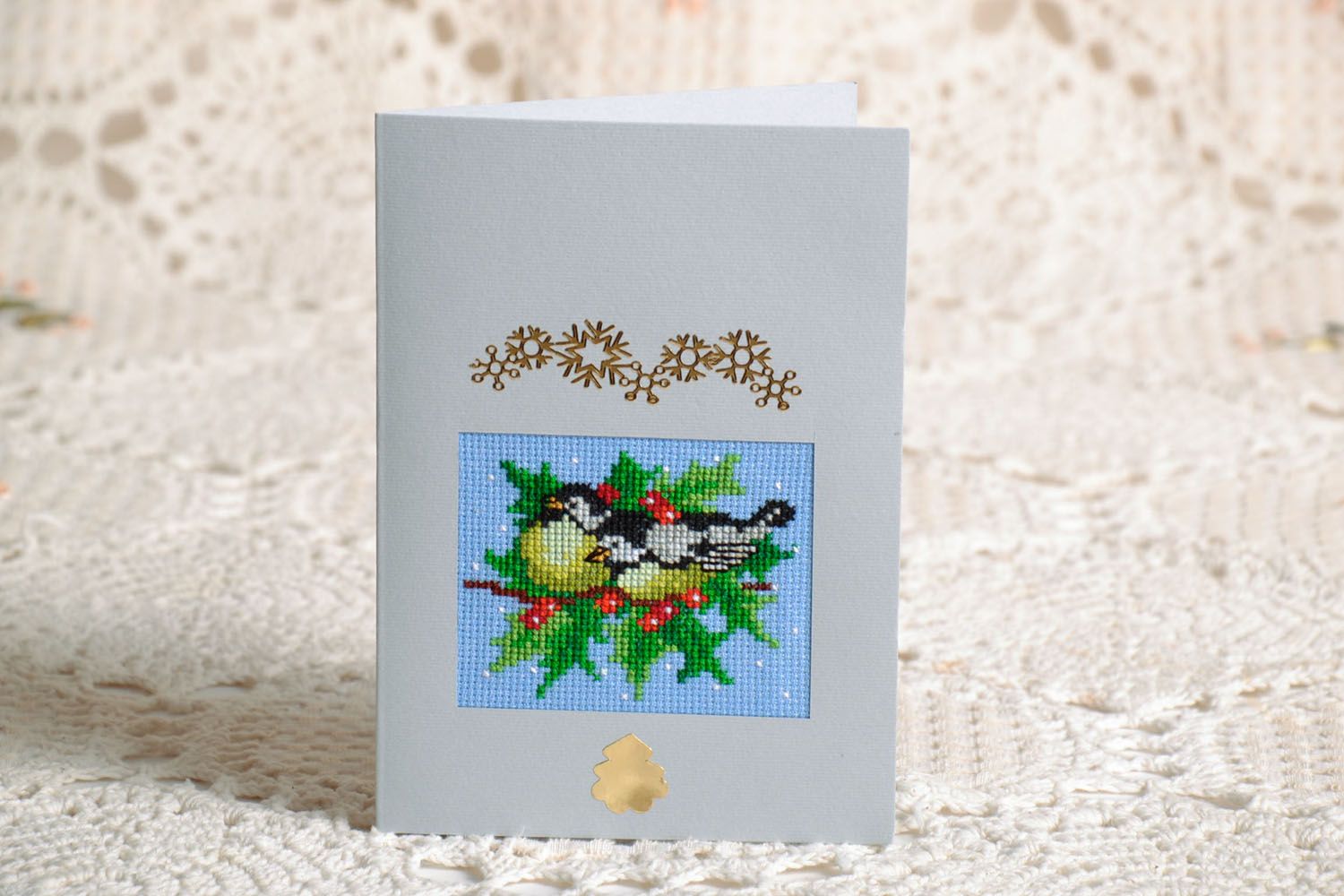 Greeting card with embroidery photo 1