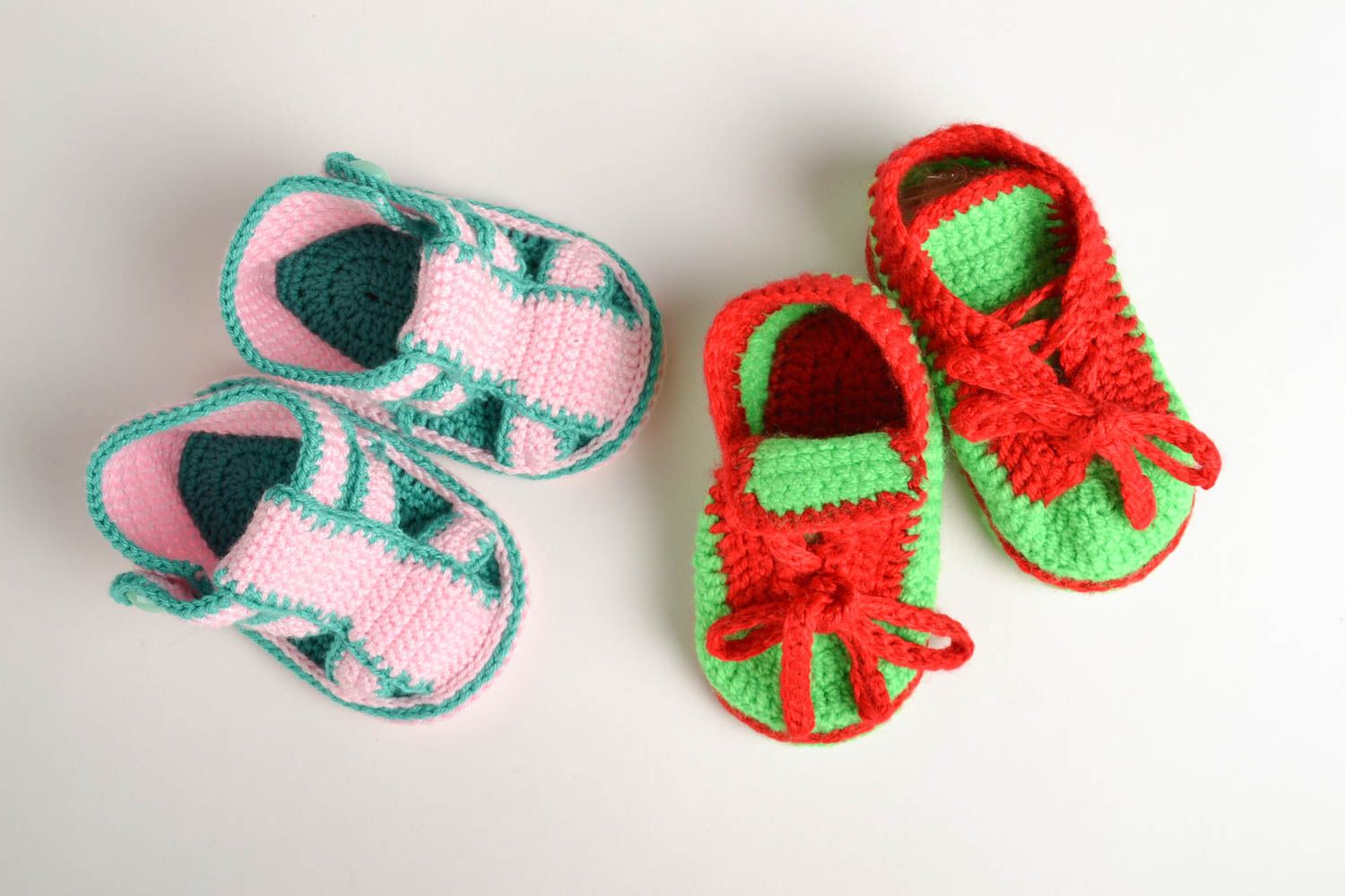 Handmade crochet baby booties set 2 pairs fashion accessories warm baby booties photo 2