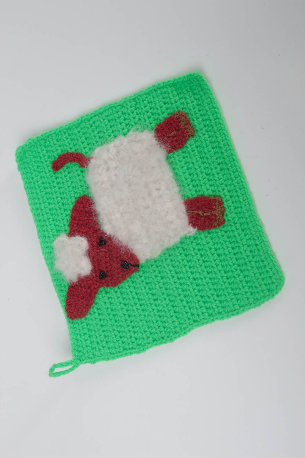Handmade textile for home crocheted pot holder stylish kitchen supplies photo 2