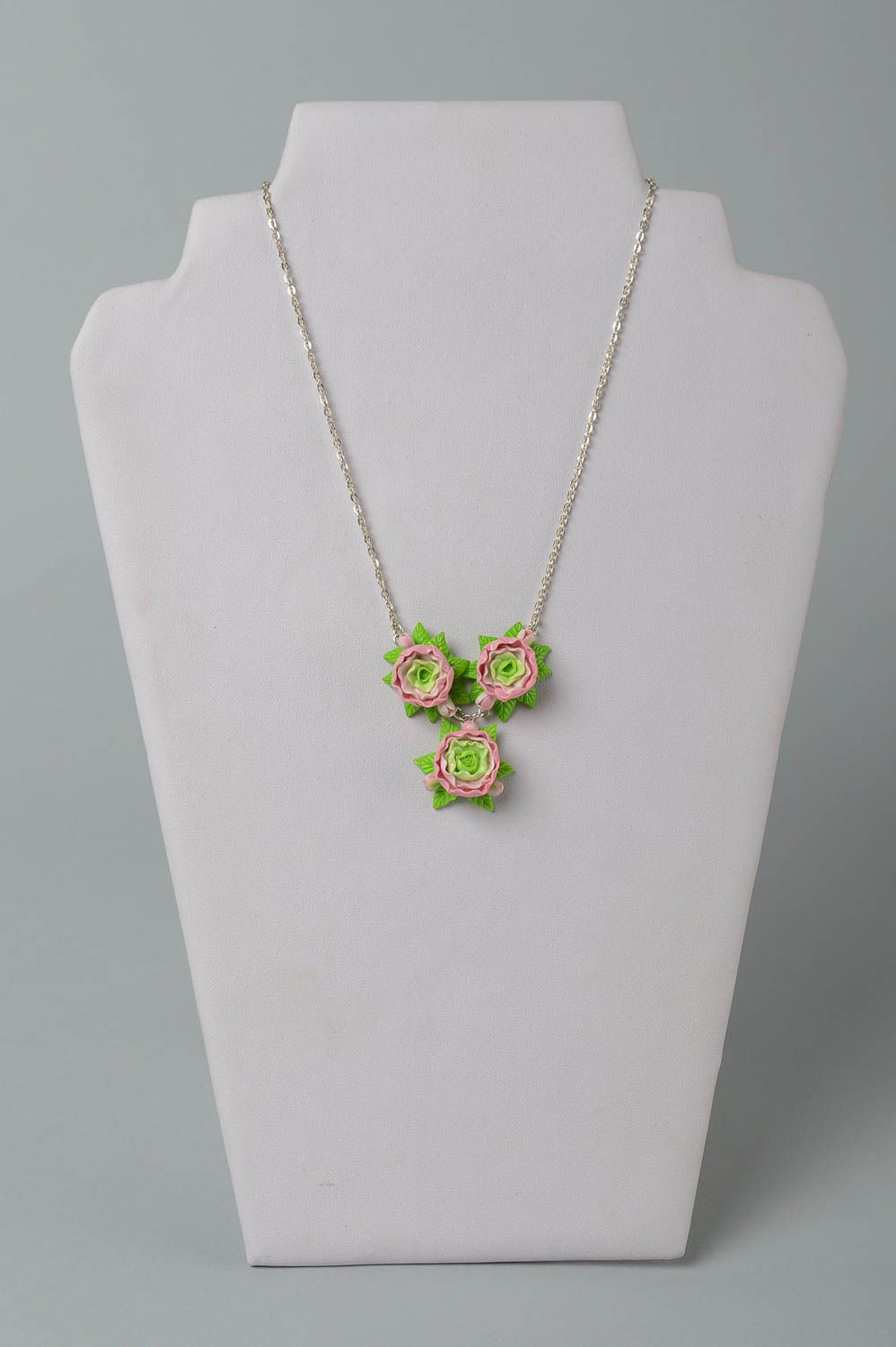 Polymer Clay Schmuck handmade Halskette für Frauen Schmuck Anhänger Blumen schön foto 1
