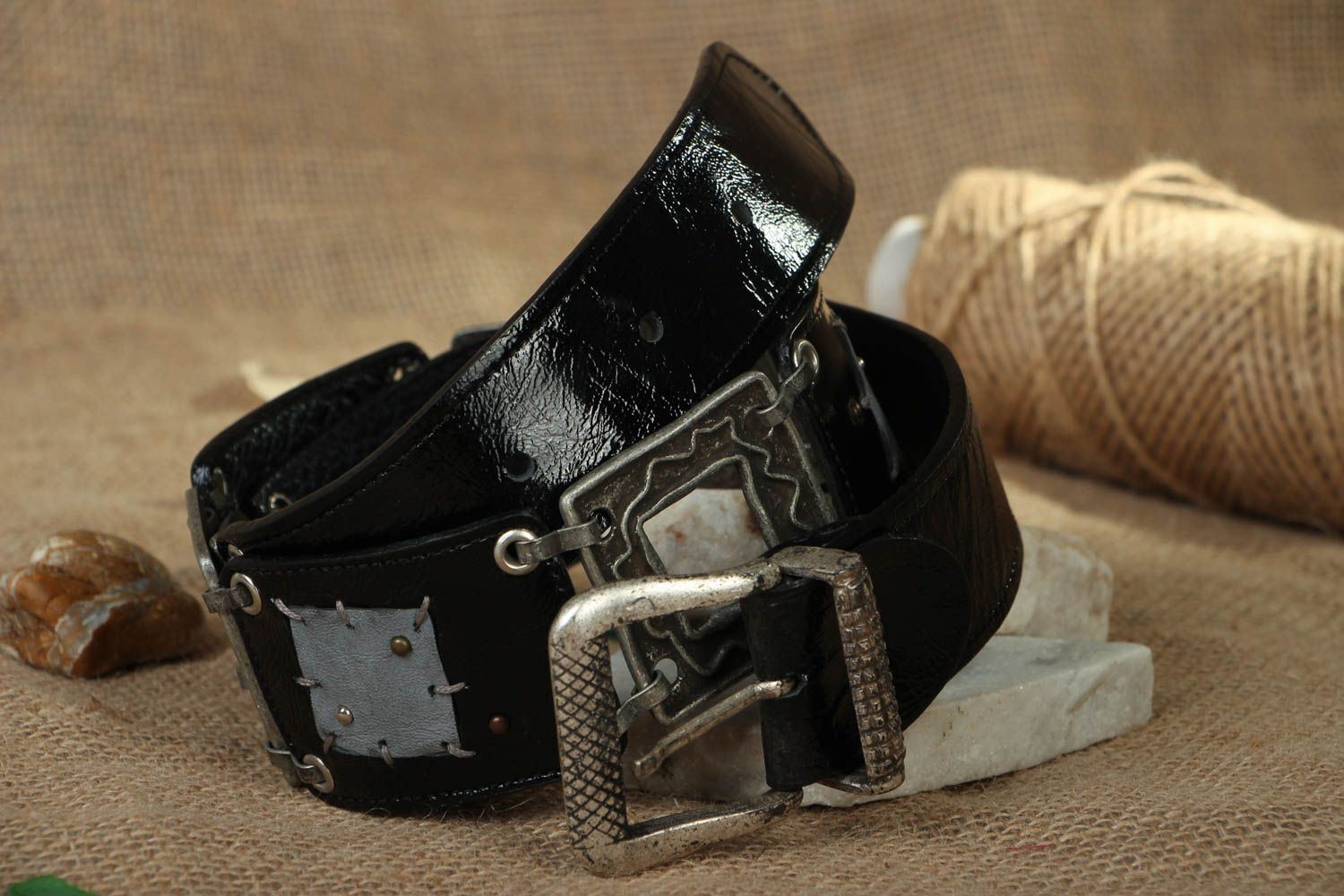 Handmade leather belt photo 4