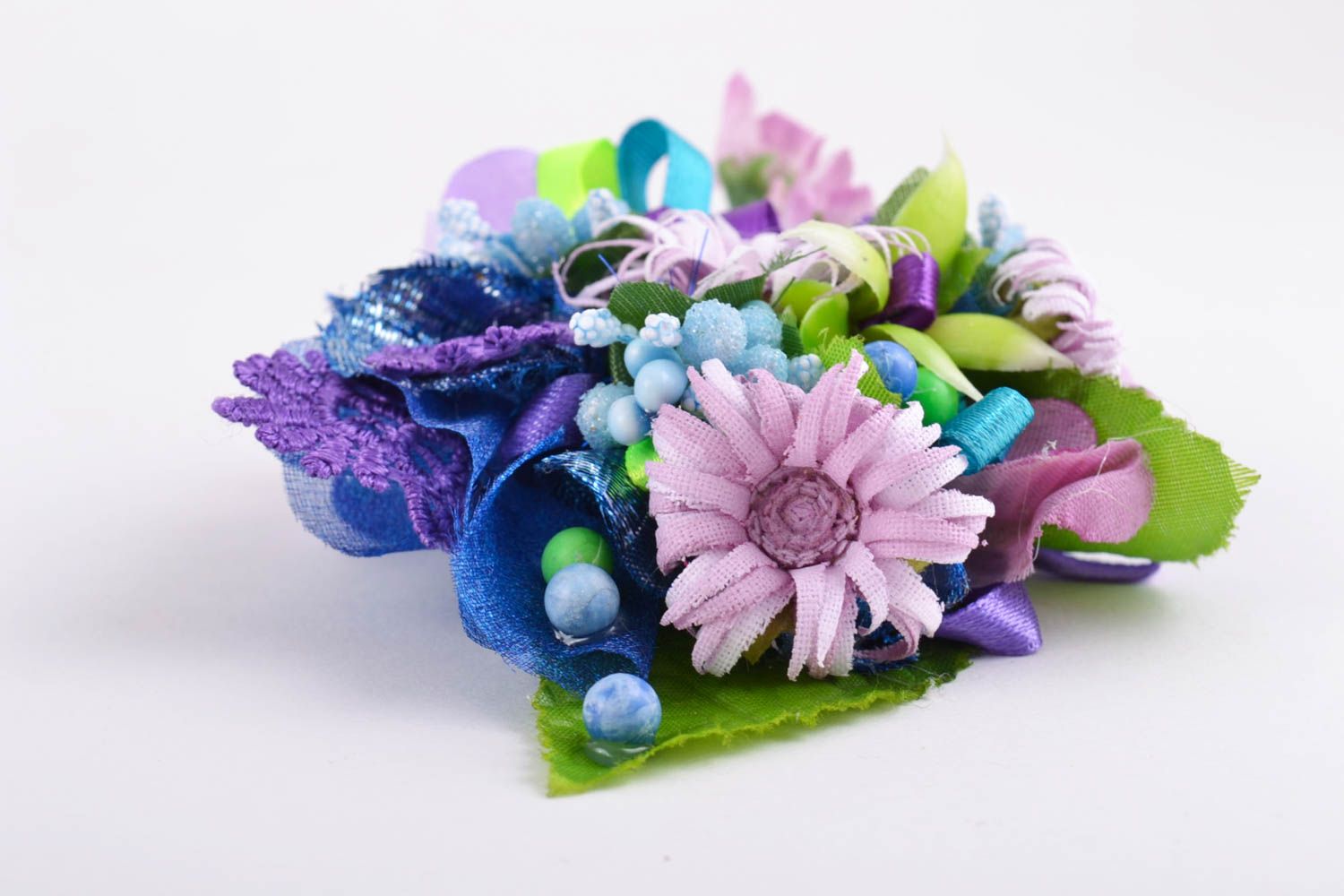 Decorative artificial flowers for creation of handmade accessories blank for brooch photo 5