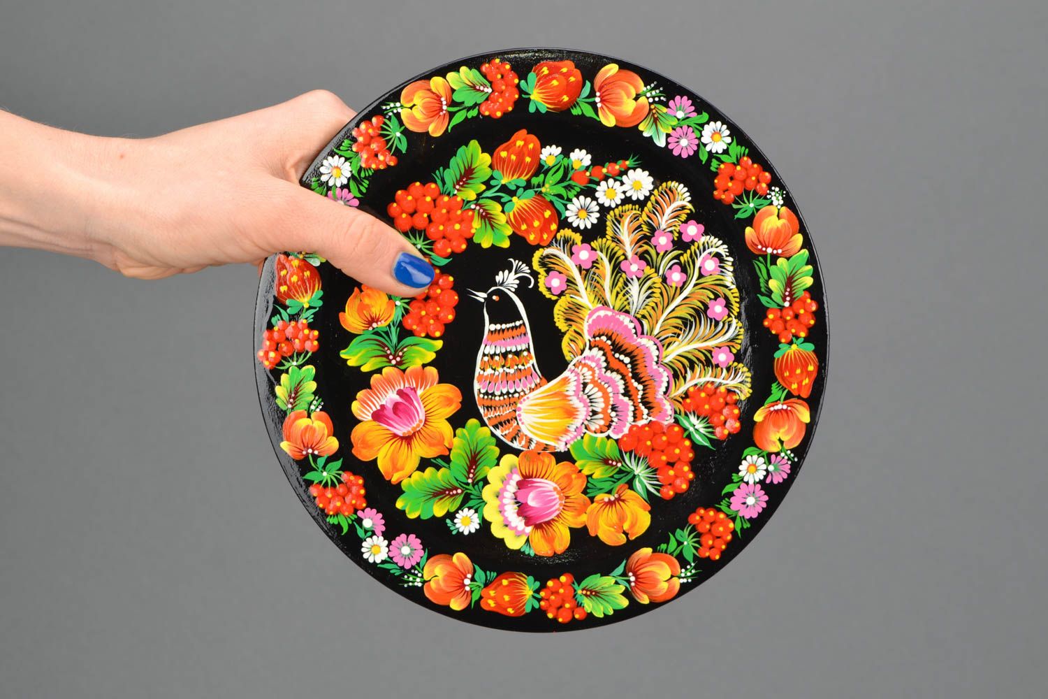Decorative plate for shelf Petrikov painting photo 2