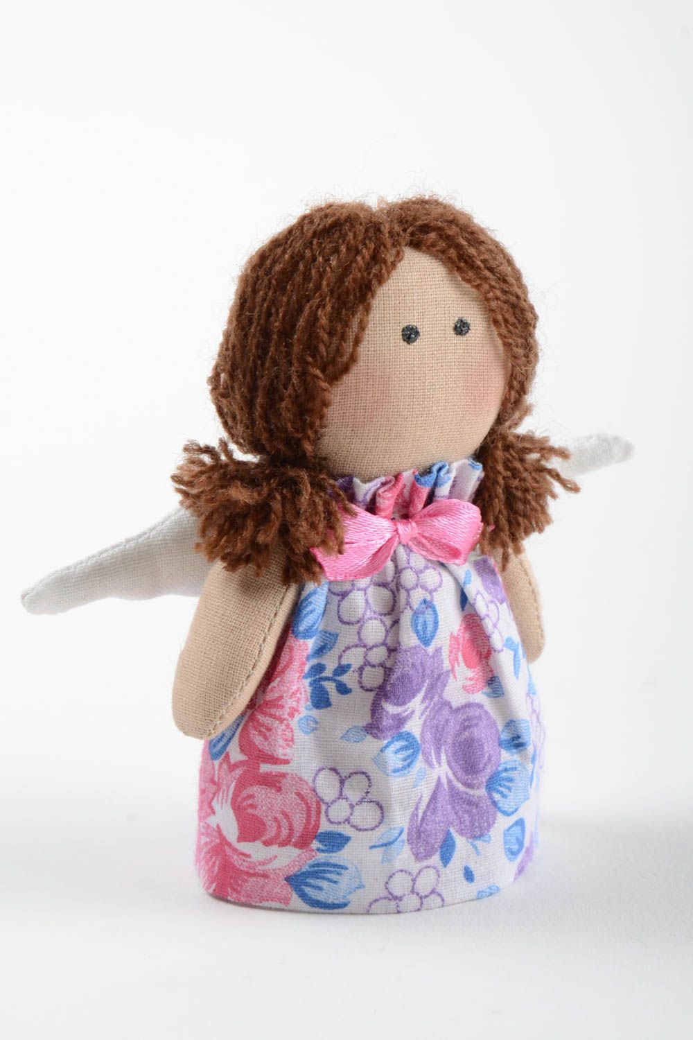 Ange en tissu petit fait main en robe florale en coton jouet pour enfant photo 3