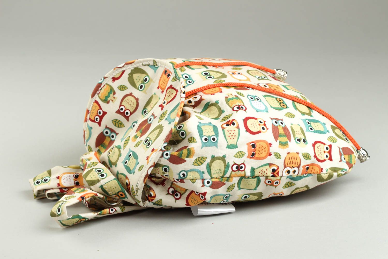 Сумка ручной работы рюкзак детский маленький текстильный рюкзак с совами фото 4