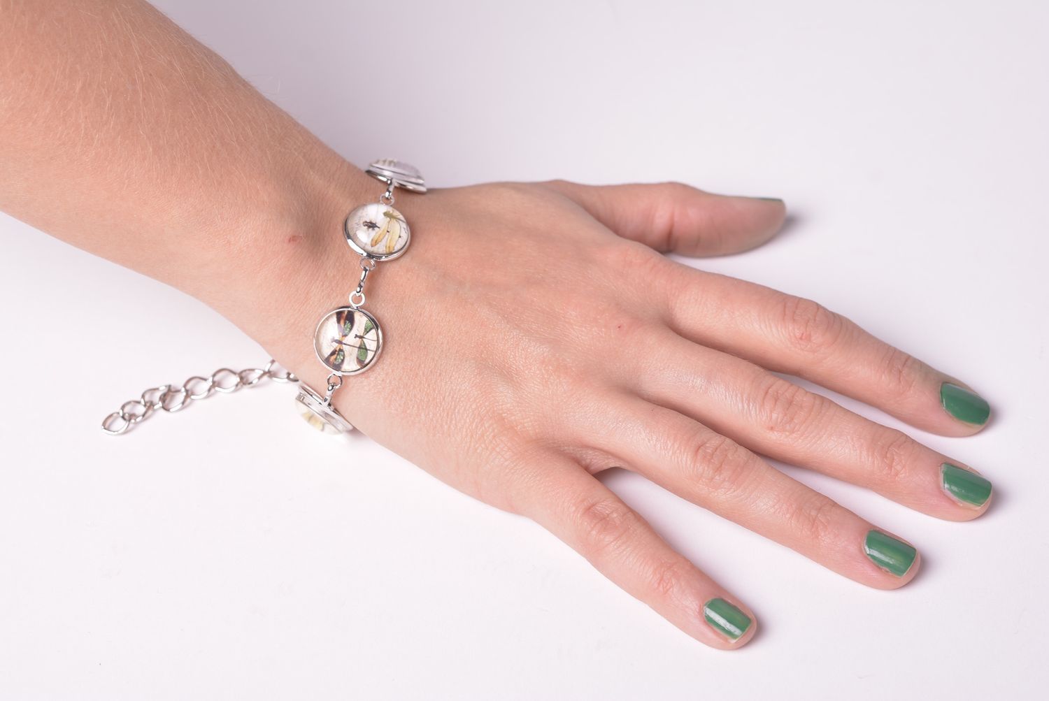 Bracelet design insolite Bijou fait main en métal et verre Cadeau femme photo 6