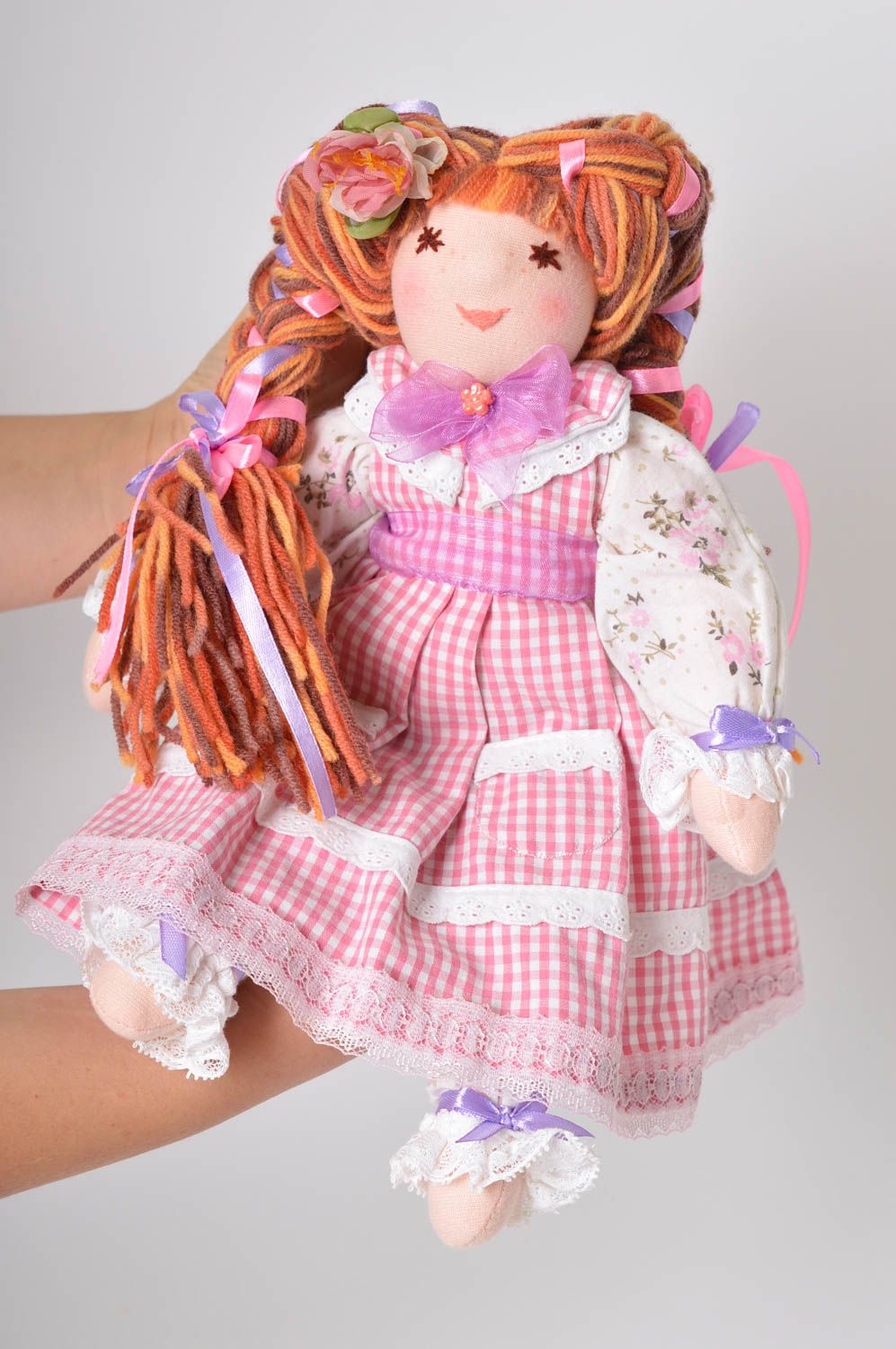 Handmade soft toy girl doll nursery decor kids gifts for decorative use only photo 5