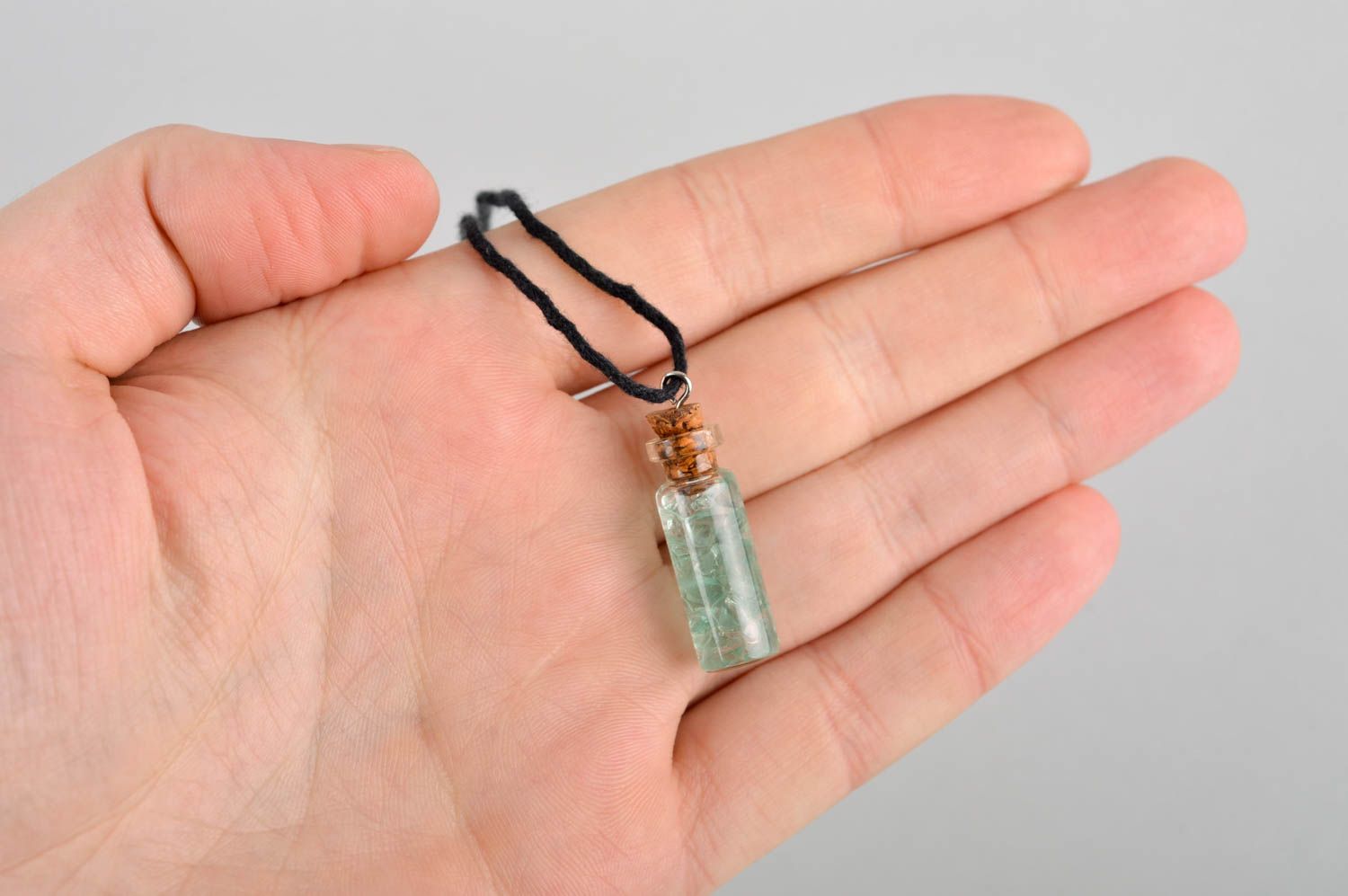 Handmade glass vial pendant necklace fashion accessories long necklaces photo 5