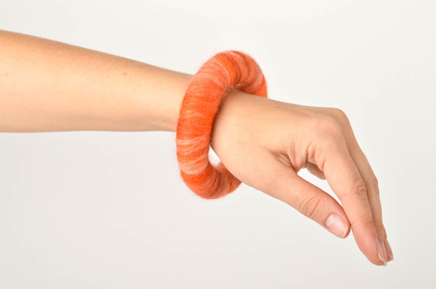 Handmade woolen accessory orange stylish bracelet female bracelet gift photo 3