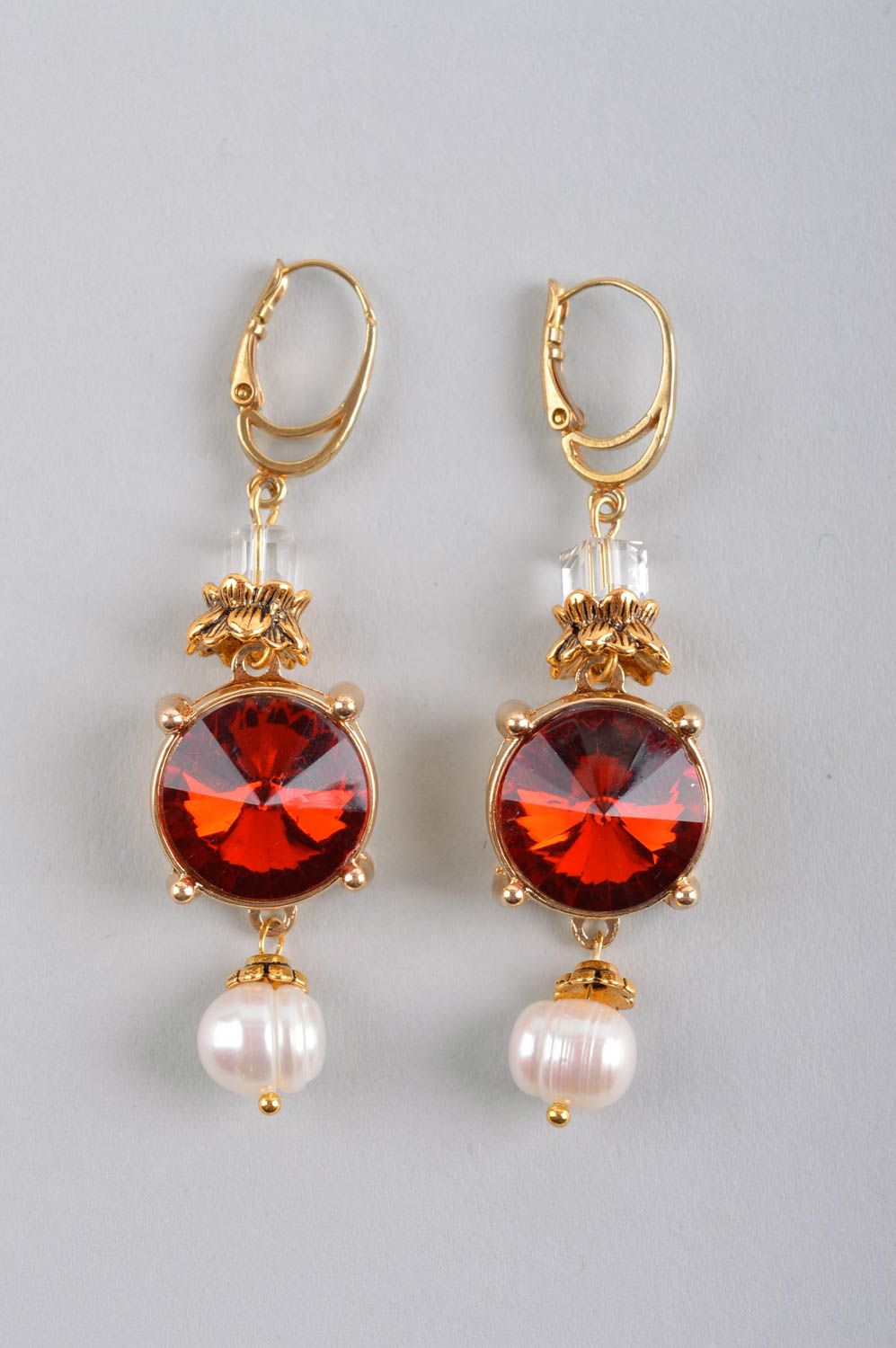 Handmade earrings designer accessories gemstone jewelry dangling earrings photo 3
