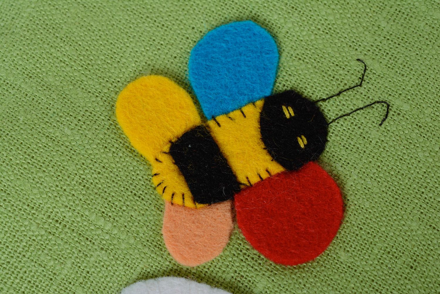 Авторская игрушка на руку кукла перчатка из ткани в виде мишки бибабо хенд мэйд фото 4